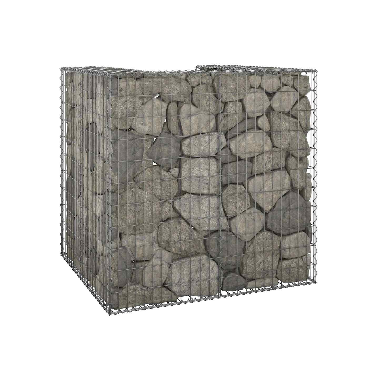 Mur en gabion pour poubelle Acier galvanisé 110x100x110 cm