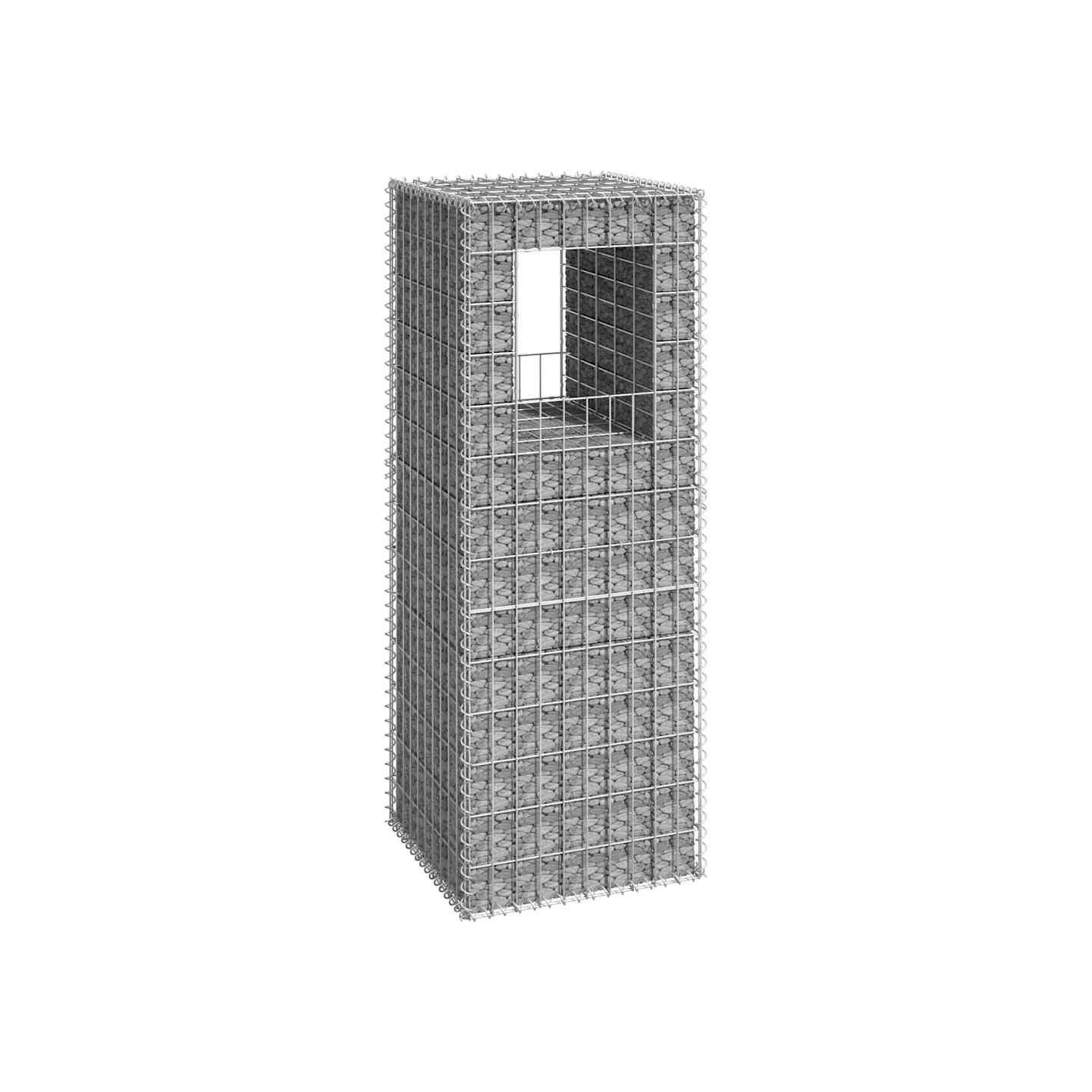 Poteau à panier de gabion 50x50x140 cm Fer