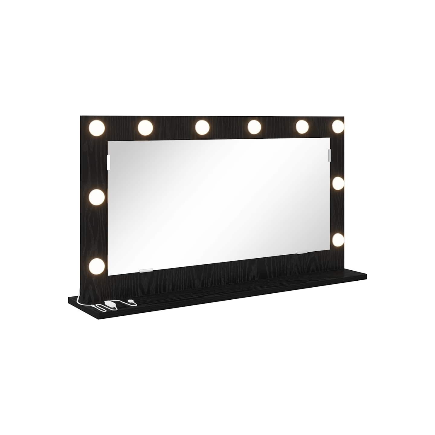 Miroir de vanité Chêne noir 80 x 45 x 18 cm Rectangulaire