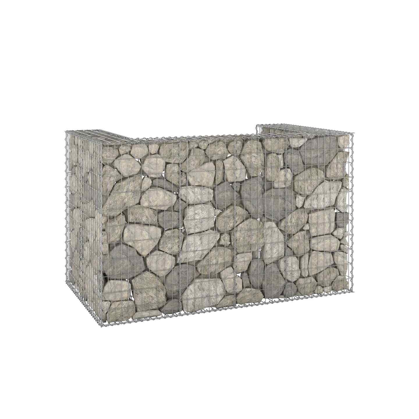 Mur en gabion pour poubelles Acier galvanisé 180x100x110 cm