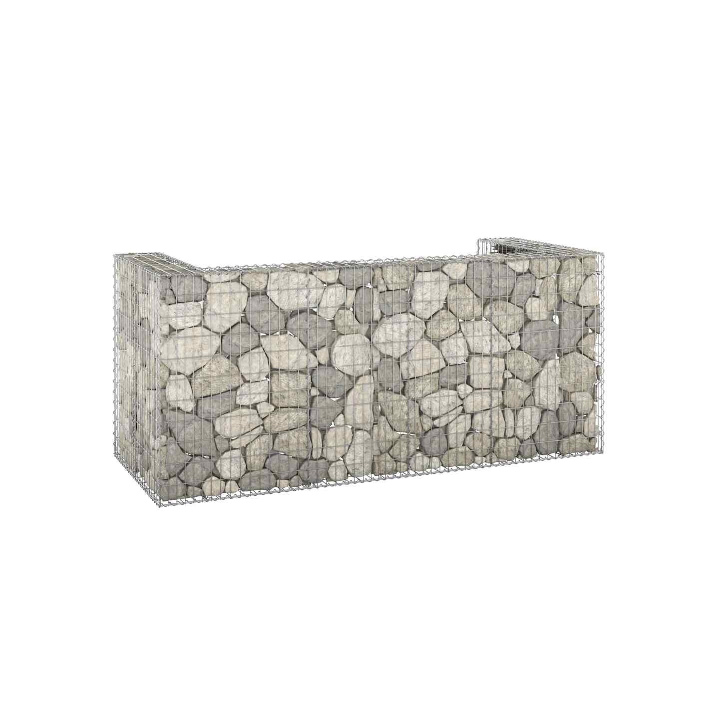 Mur en gabion pour poubelles Acier galvanisé 254x100x110 cm