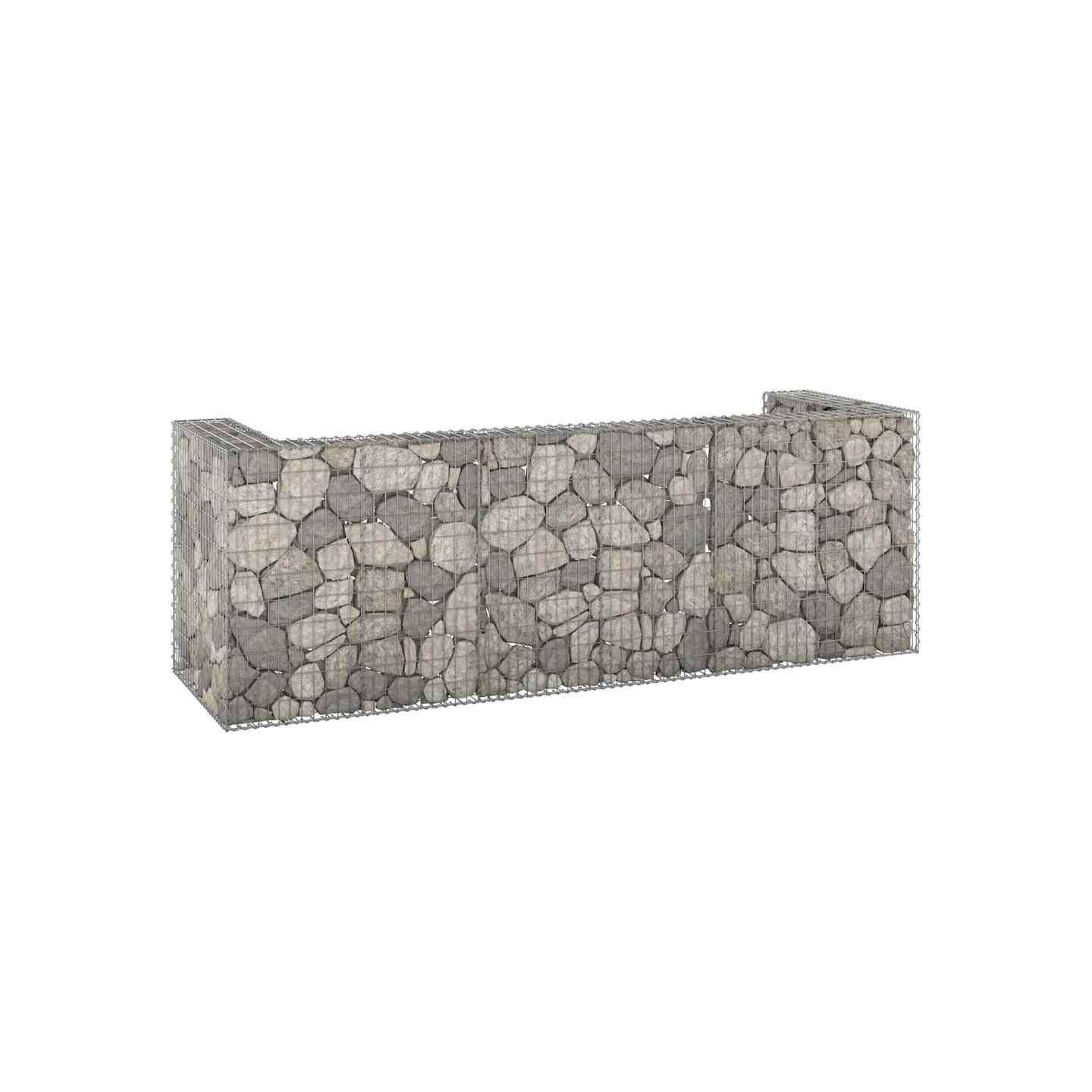 Mur en gabion pour poubelles Acier galvanisé 325x100x110 cm