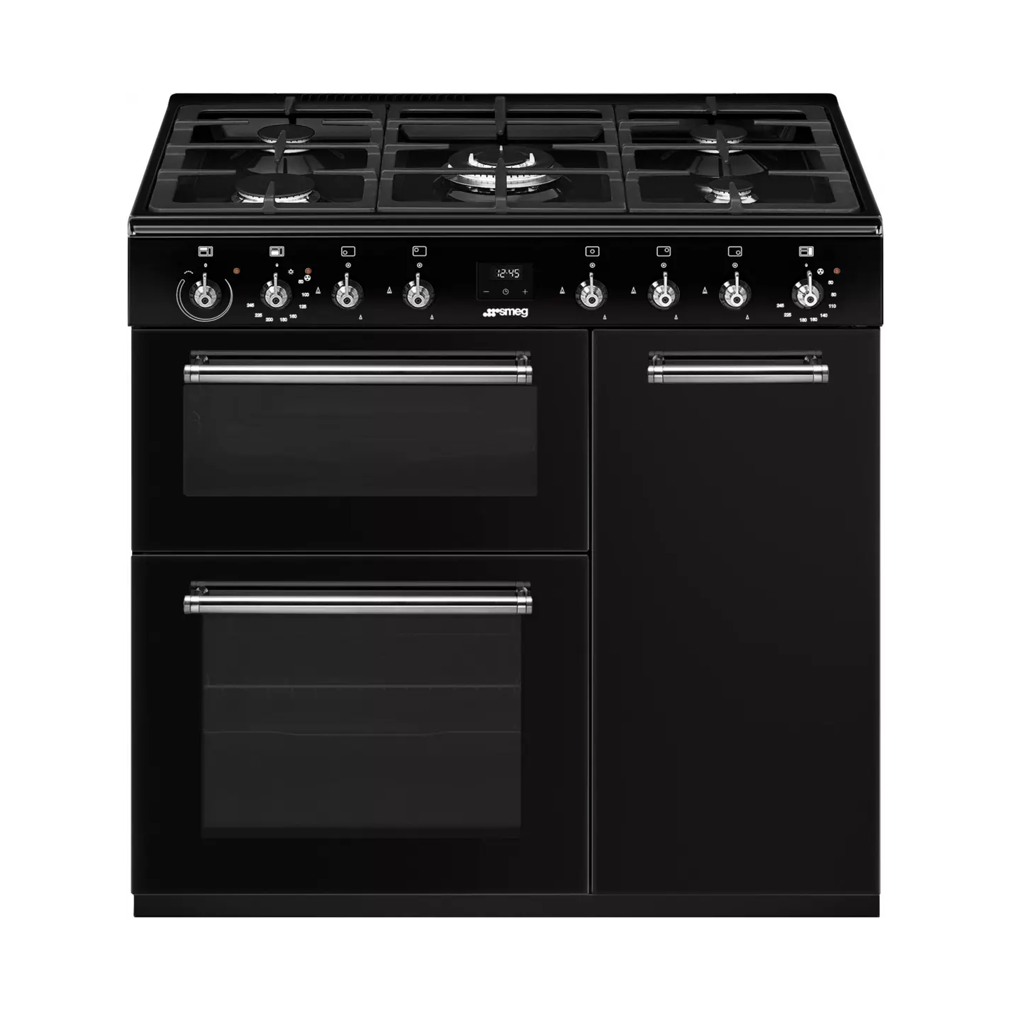 Piano de cuisson Smeg CX93GMBL noir 5 feux 3 fours | Nimestore