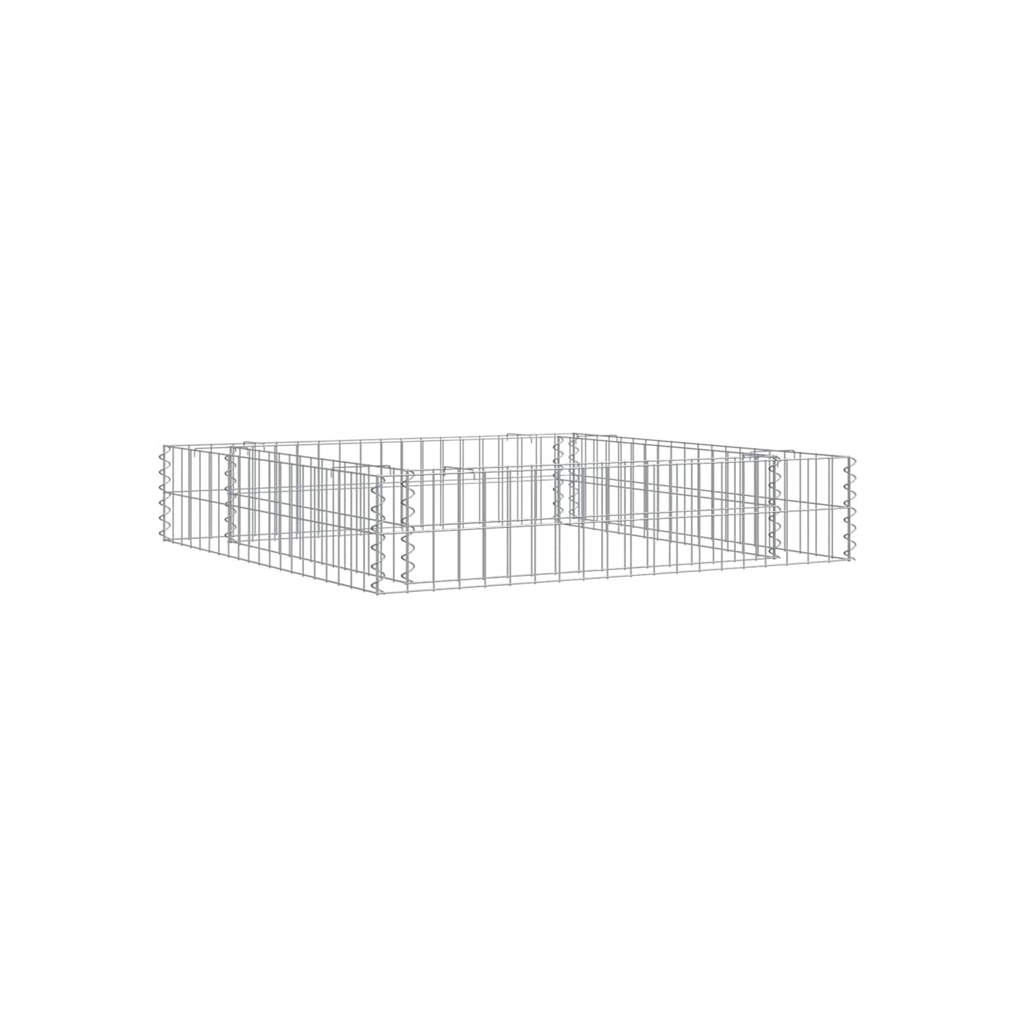 Lit surélevé à gabion Acier galvanisé 100x100x20 cm