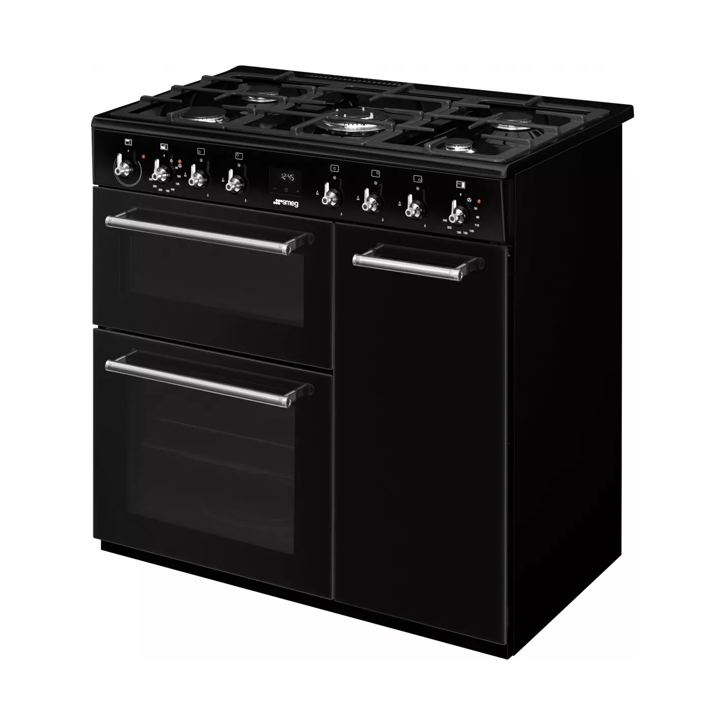 Piano de cuisson Smeg CX93GMBL noir 5 feux 3 fours | Nimestore