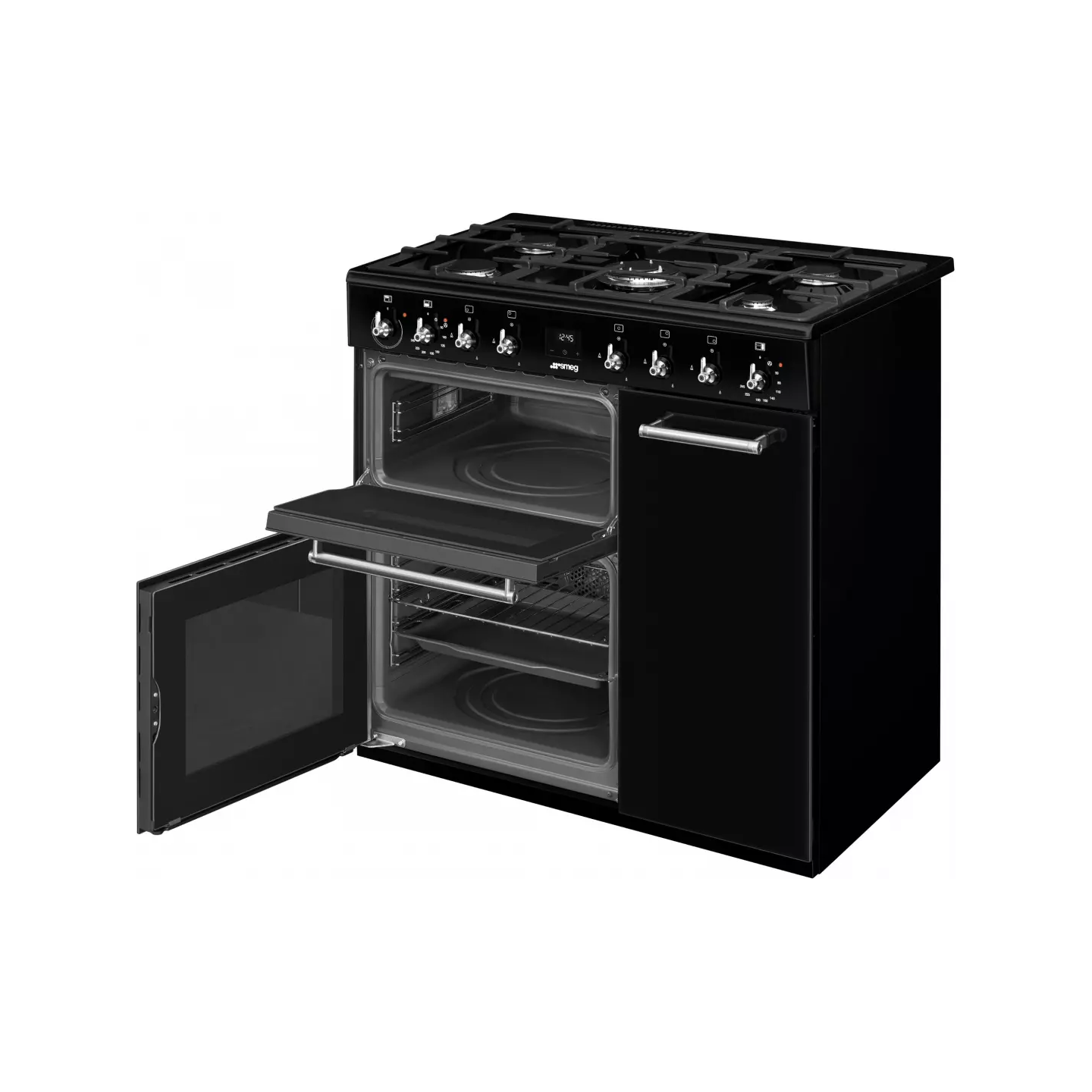 Piano de cuisson Smeg CX93GMBL noir 5 feux 3 fours | Nimestore