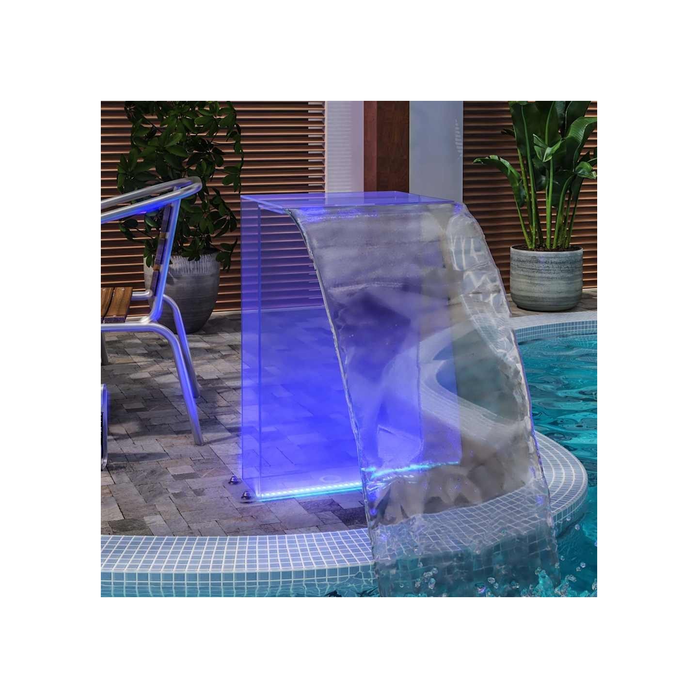 Fontaine de piscine avec LED RVB Acrylique 51 cm