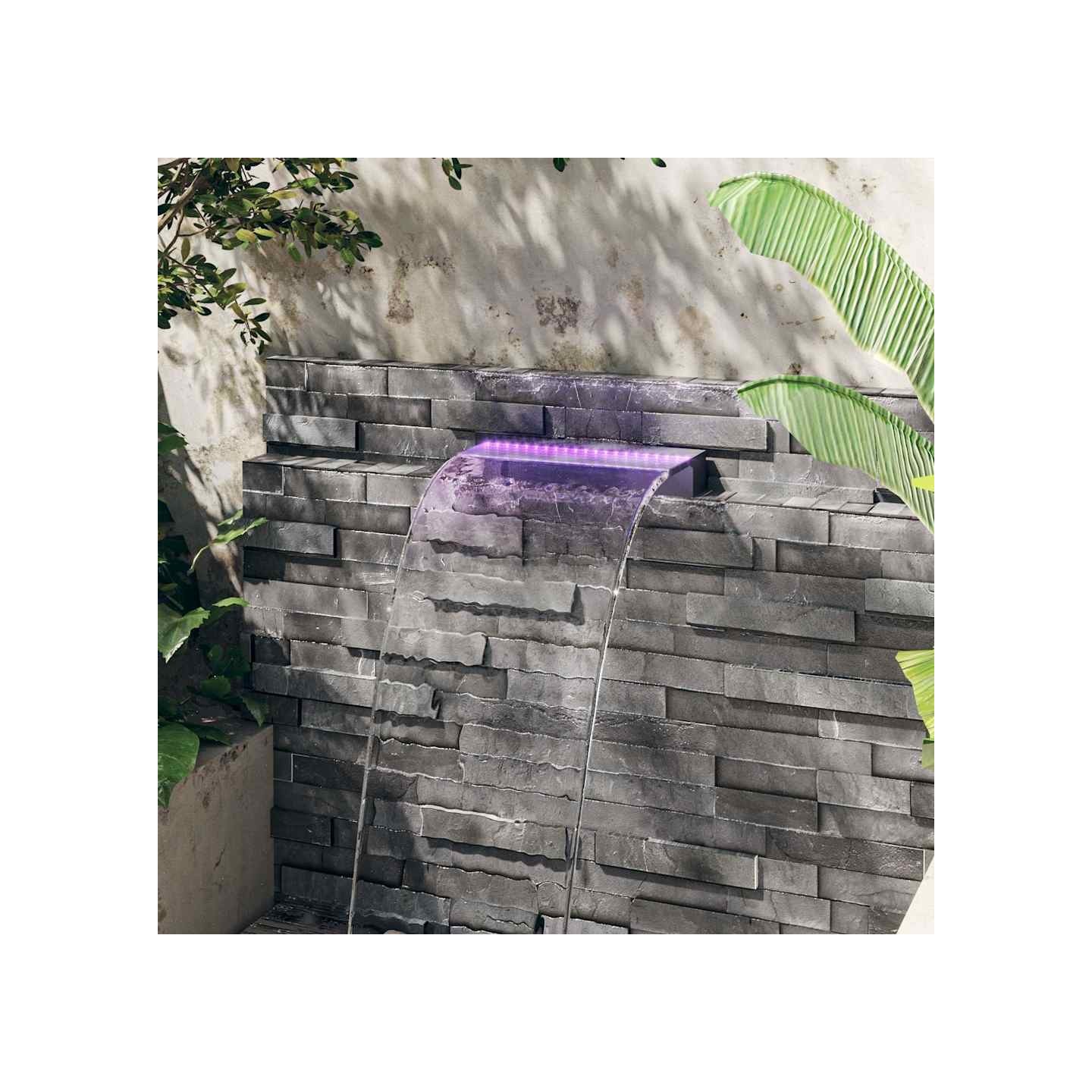 Déversoir pour cascade avec LED RVB Acrylique 45 cm