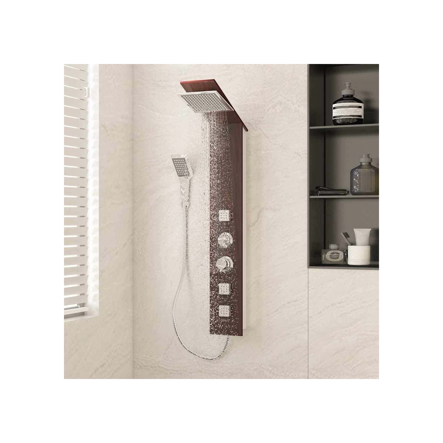 Système de panneau de douche Verre Marron