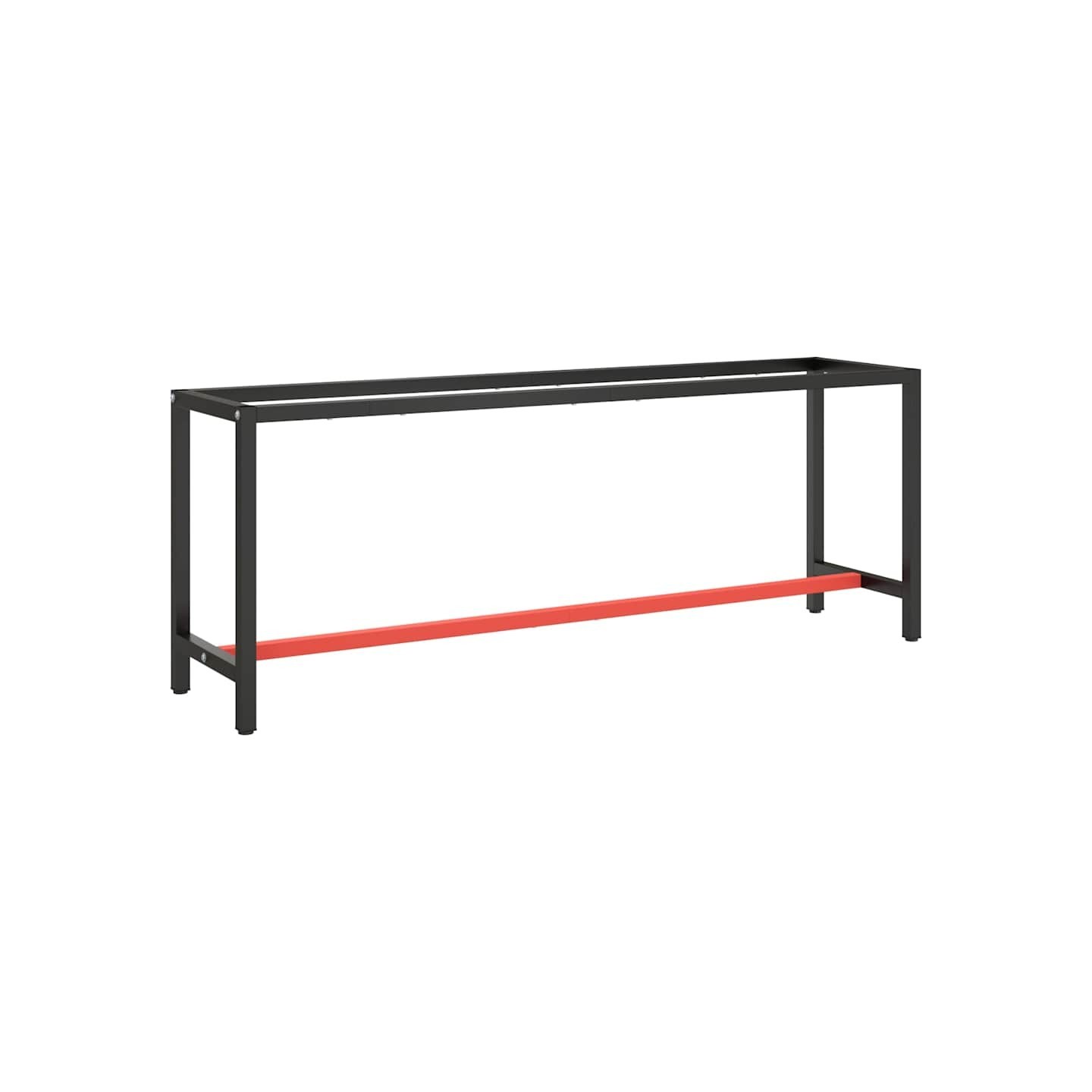 Cadre banc de travail Noir mat et rouge mat 210x50x79 cm Métal