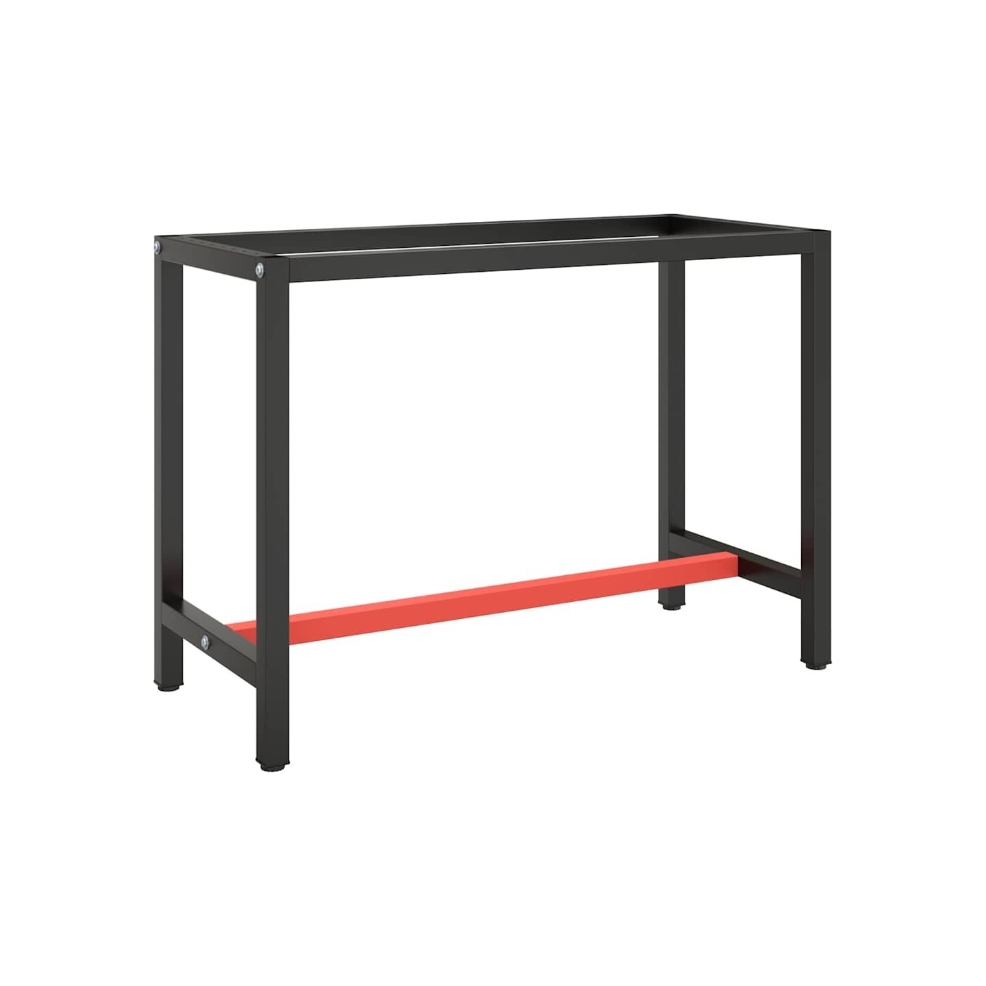 Cadre de banc de travail Noir et rouge mat 110x50x79 cm Métal