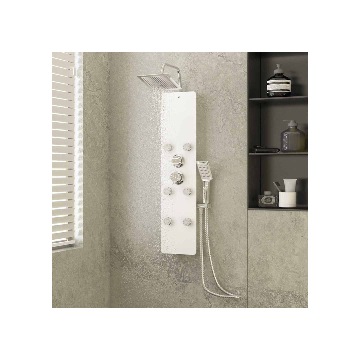 Panneau de douche Verre 25x47,5x130 cm Blanc