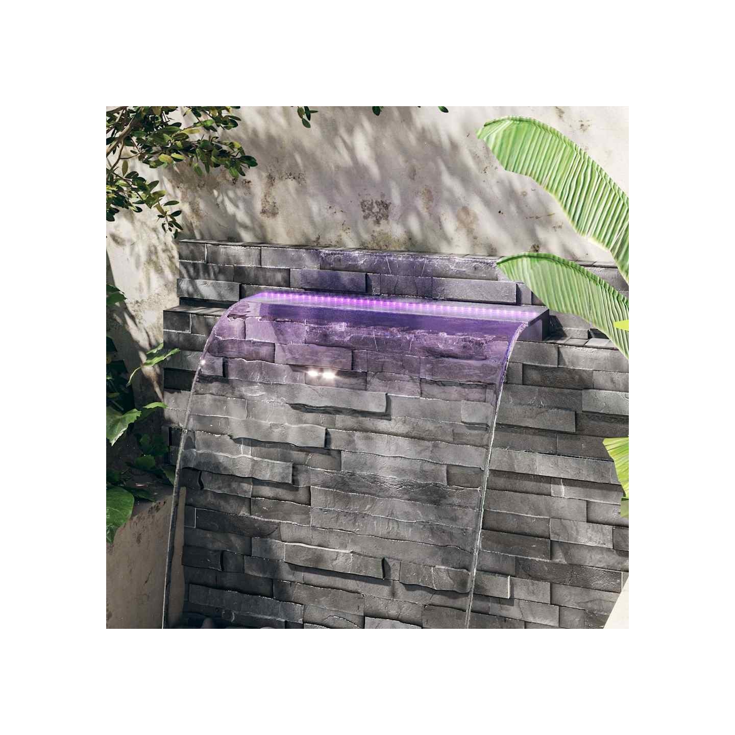 Déversoir pour cascade avec LED RVB Acrylique 90 cm