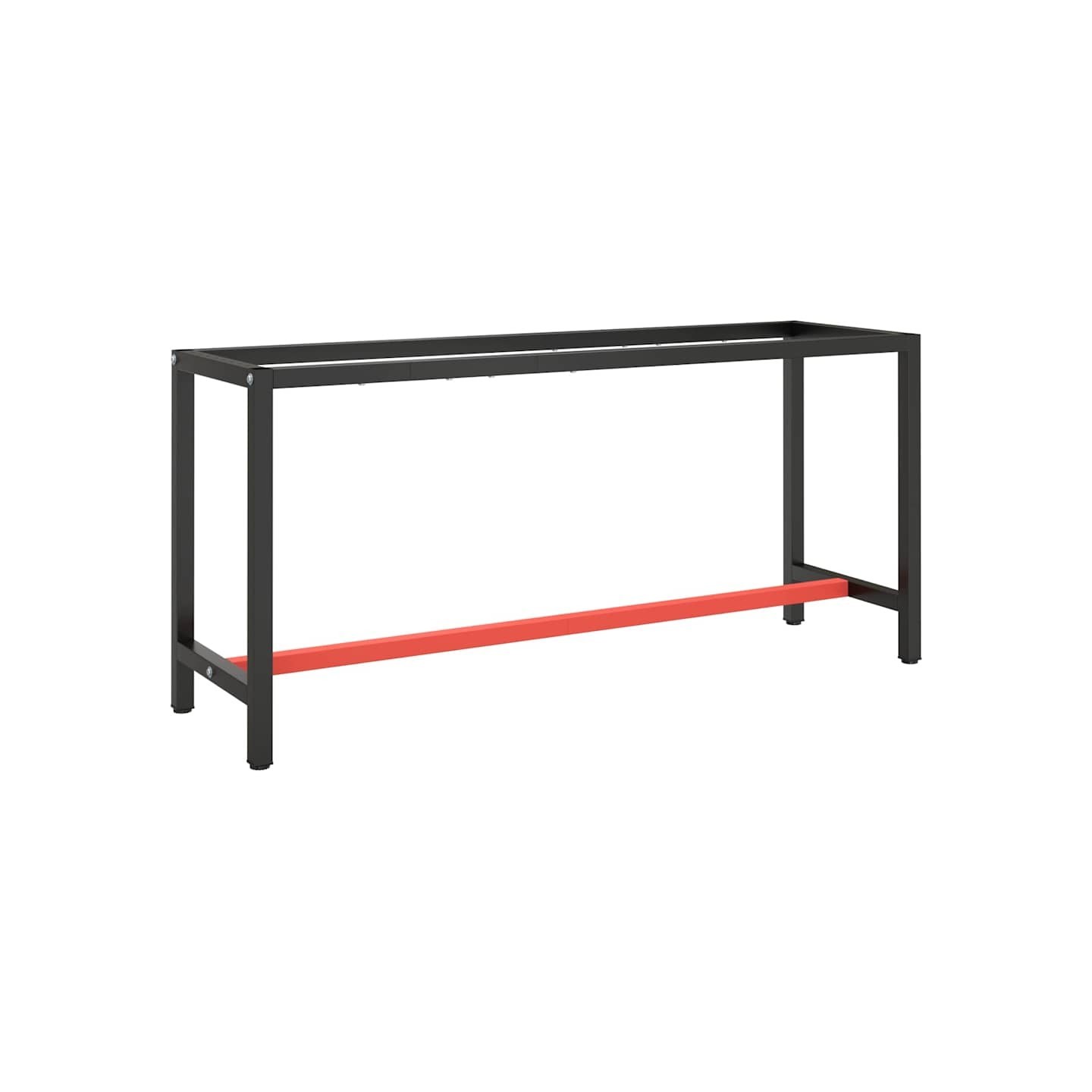 Cadre de banc de travail Noir et rouge mat 170x50x79 cm Métal