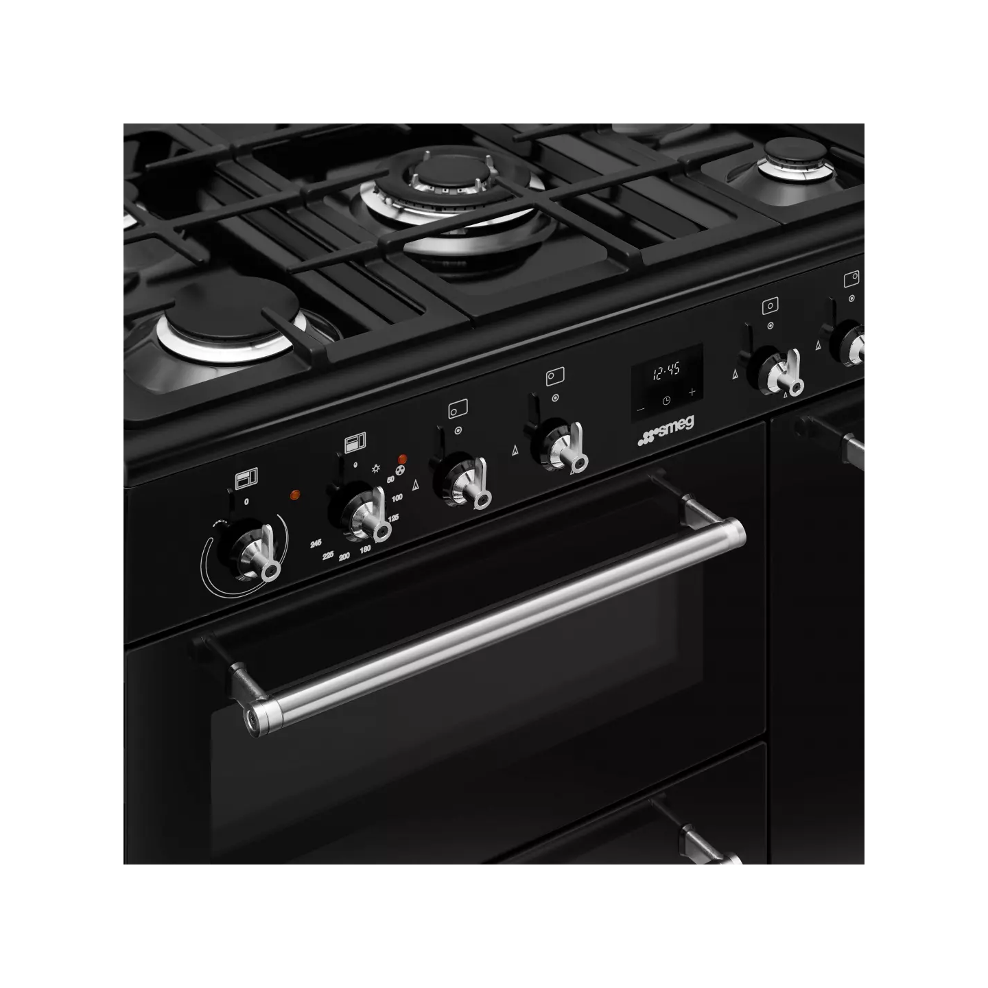 Piano de cuisson Smeg CX93GMBL noir 5 feux 3 fours | Nimestore