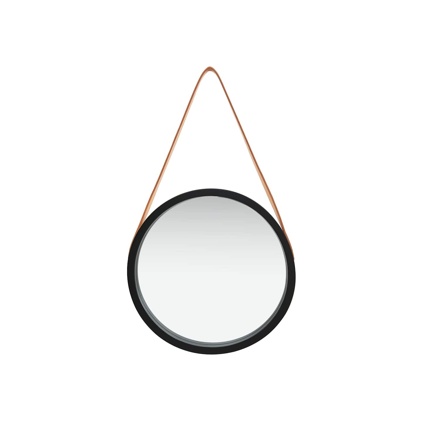 Miroir mural avec sangle 40 cm Noir