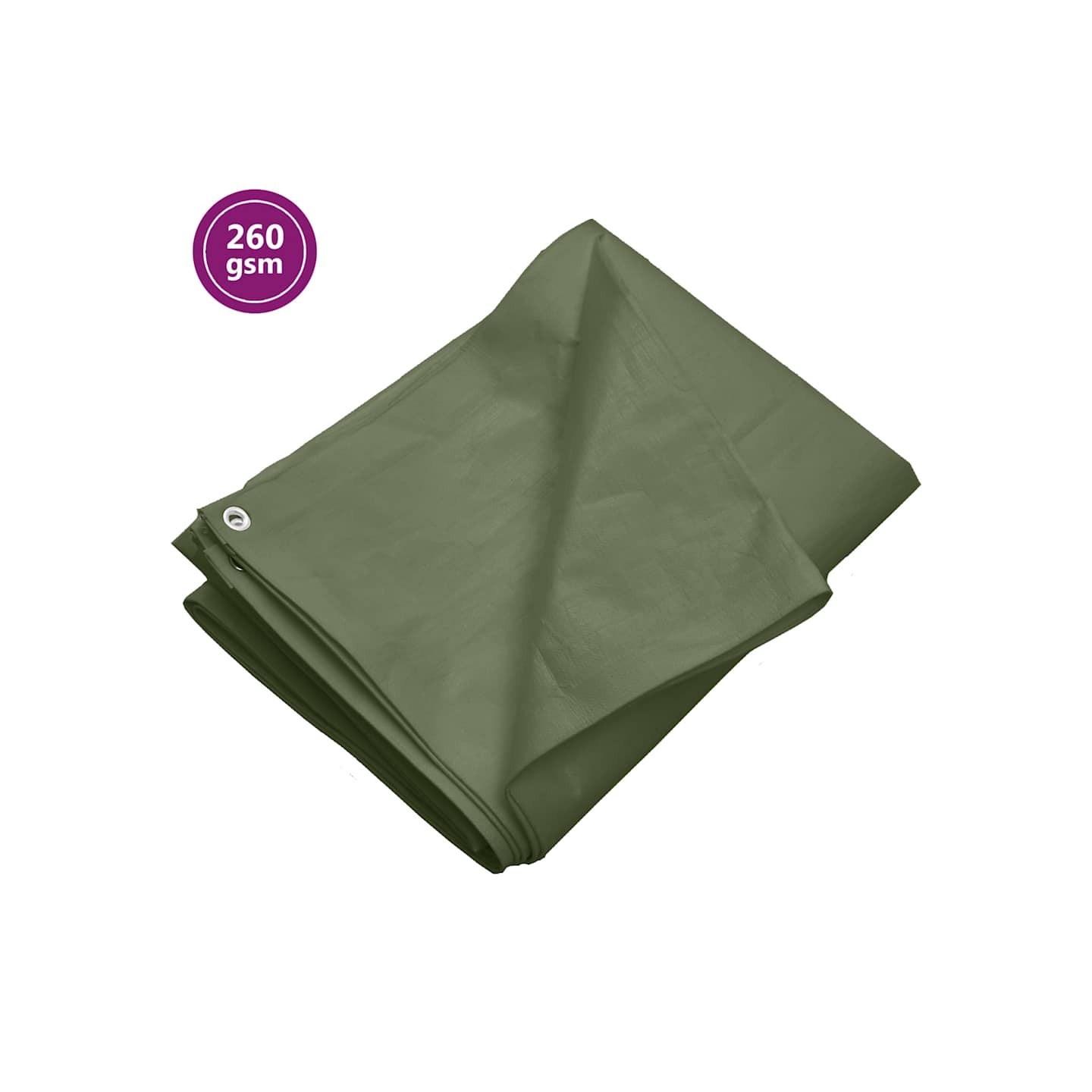 Bâche 260 g/m² 6x10 m Vert PEHD