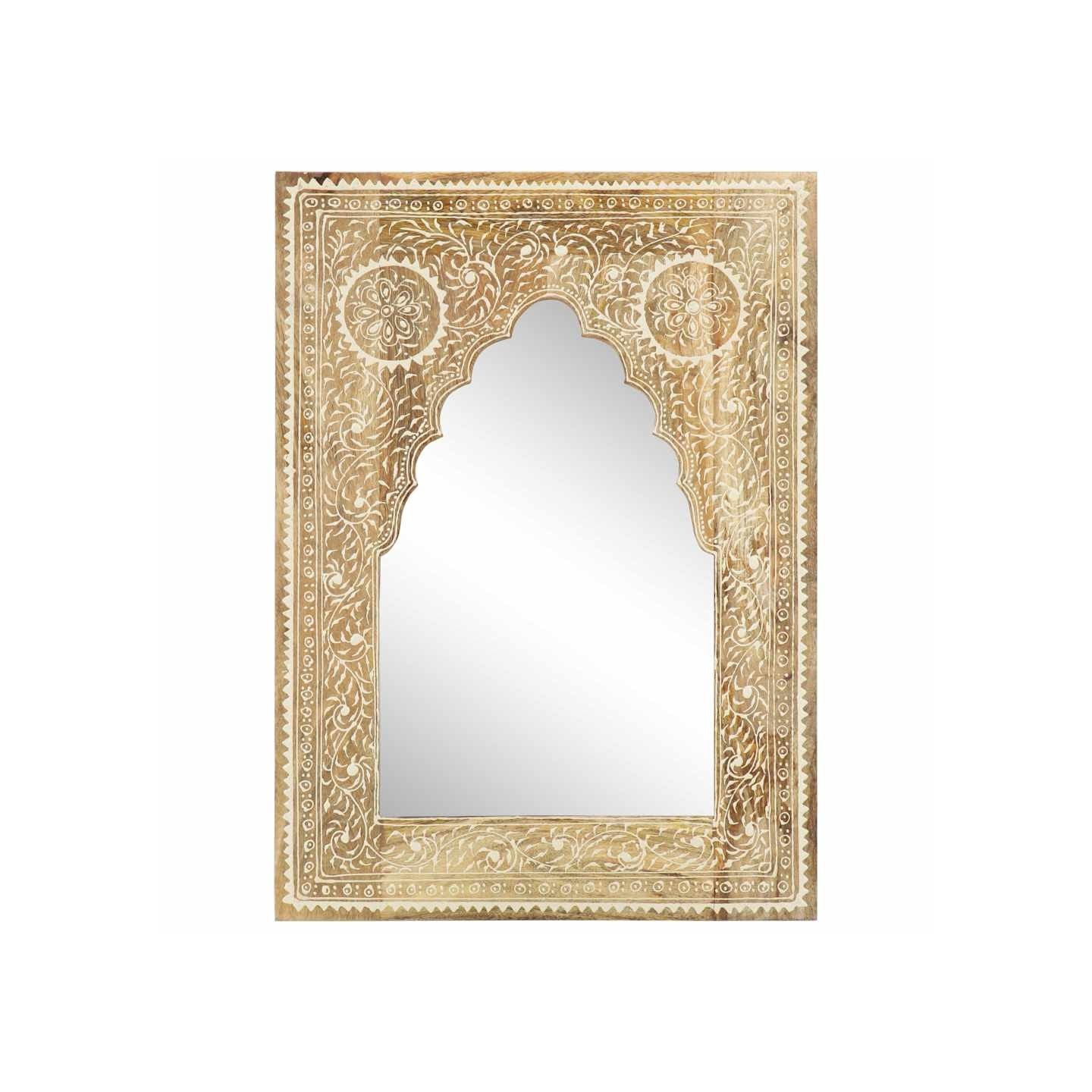 Miroir peint à la main 40x55 cm Bois de manguier solide