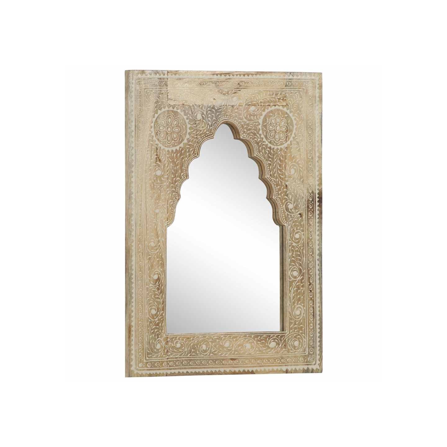 Miroir peint à la main 40x55 cm Bois de manguier solide