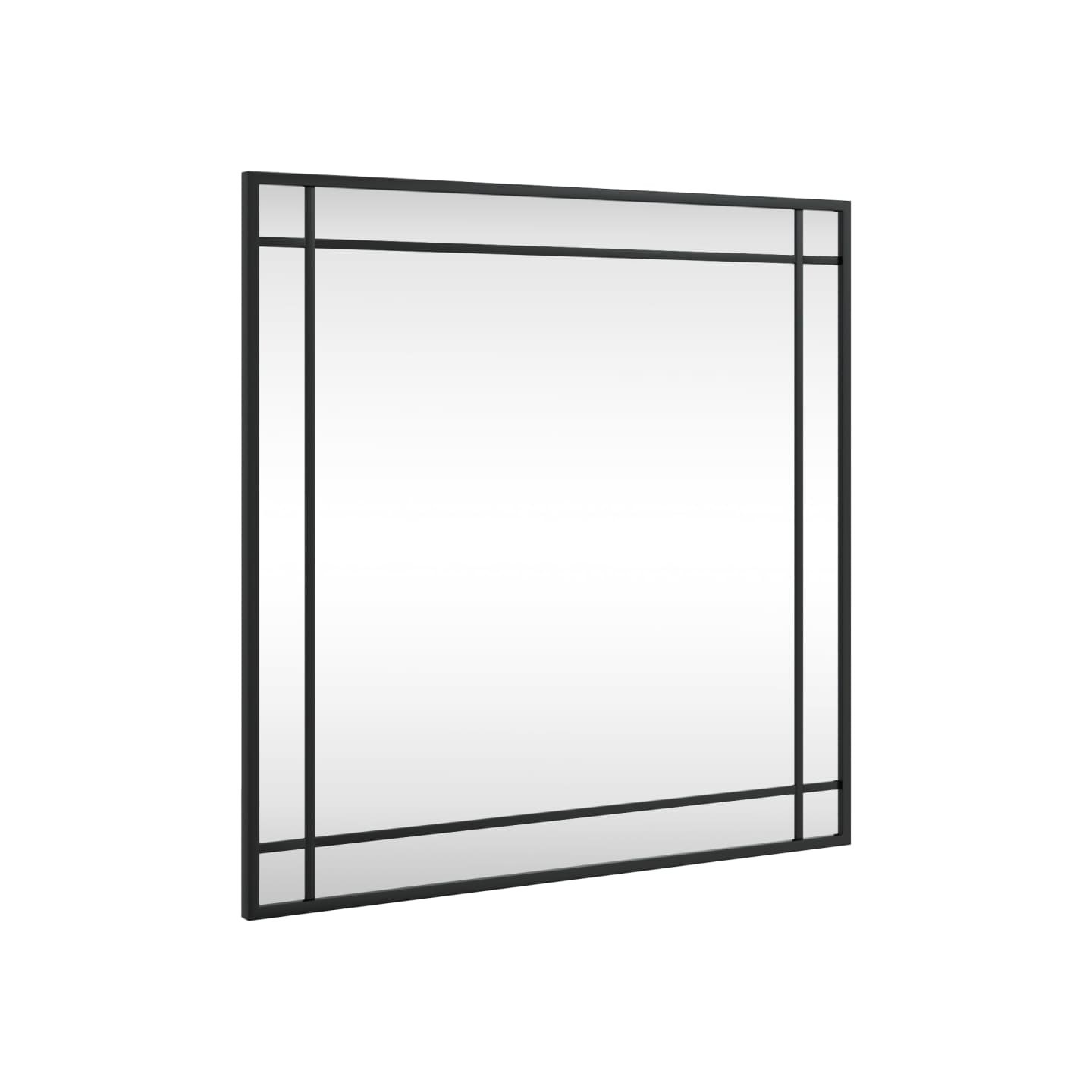 Miroir mural noir 60x60 cm carré fer