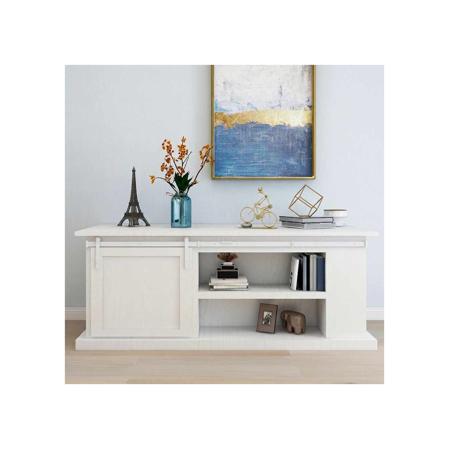 Kit mini de porte d'armoire coulissante Acier au carbone Blanc