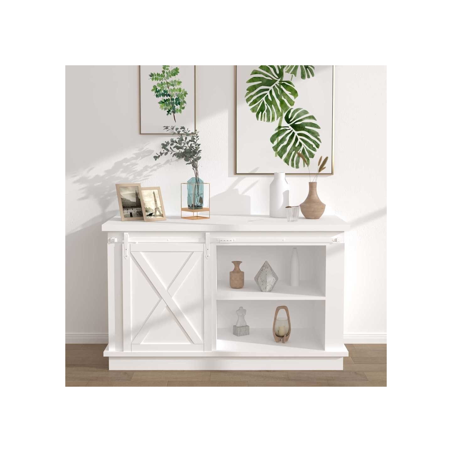 Kit mini de porte d'armoire coulissante Acier au carbone 122 cm