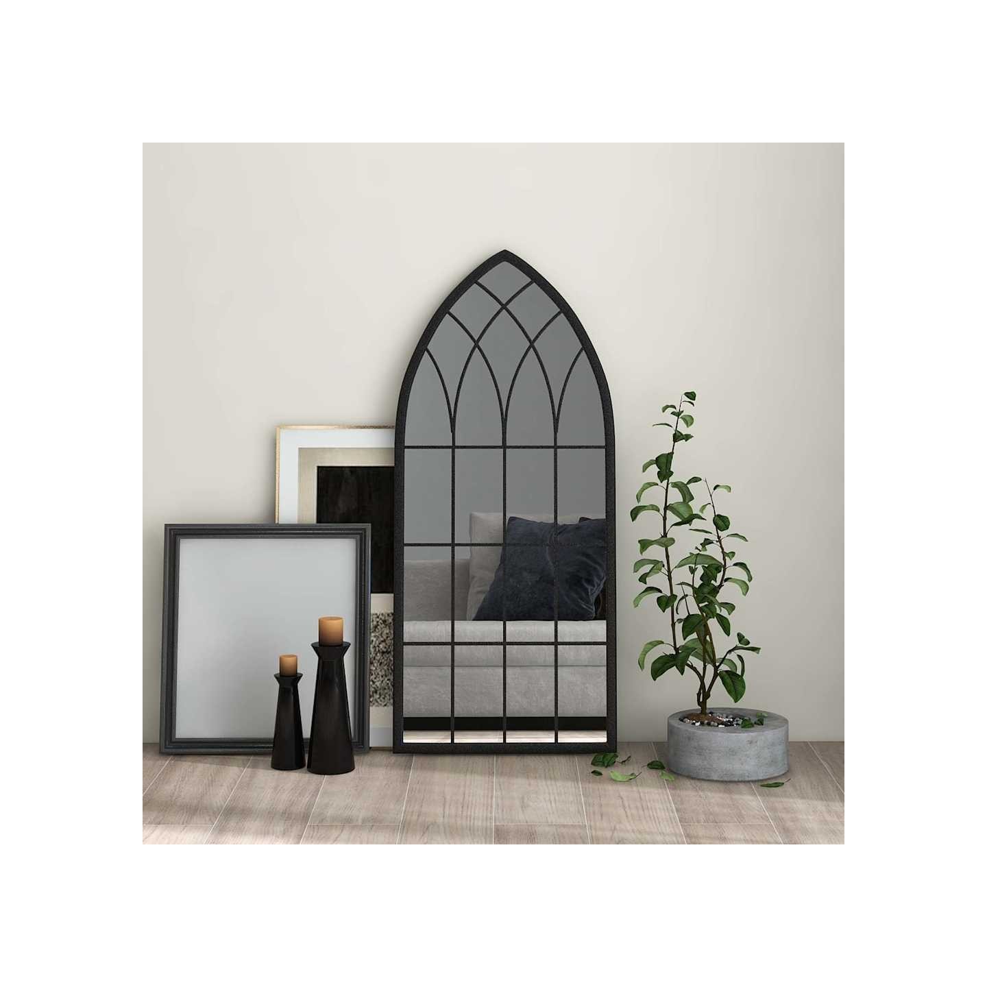 Miroir Noir 100x45 cm Fer pour utilisation à l'intérieur