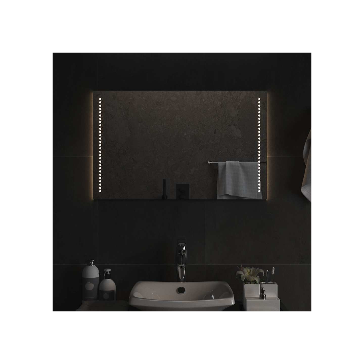 Miroir de salle de bain à LED 80x50 cm