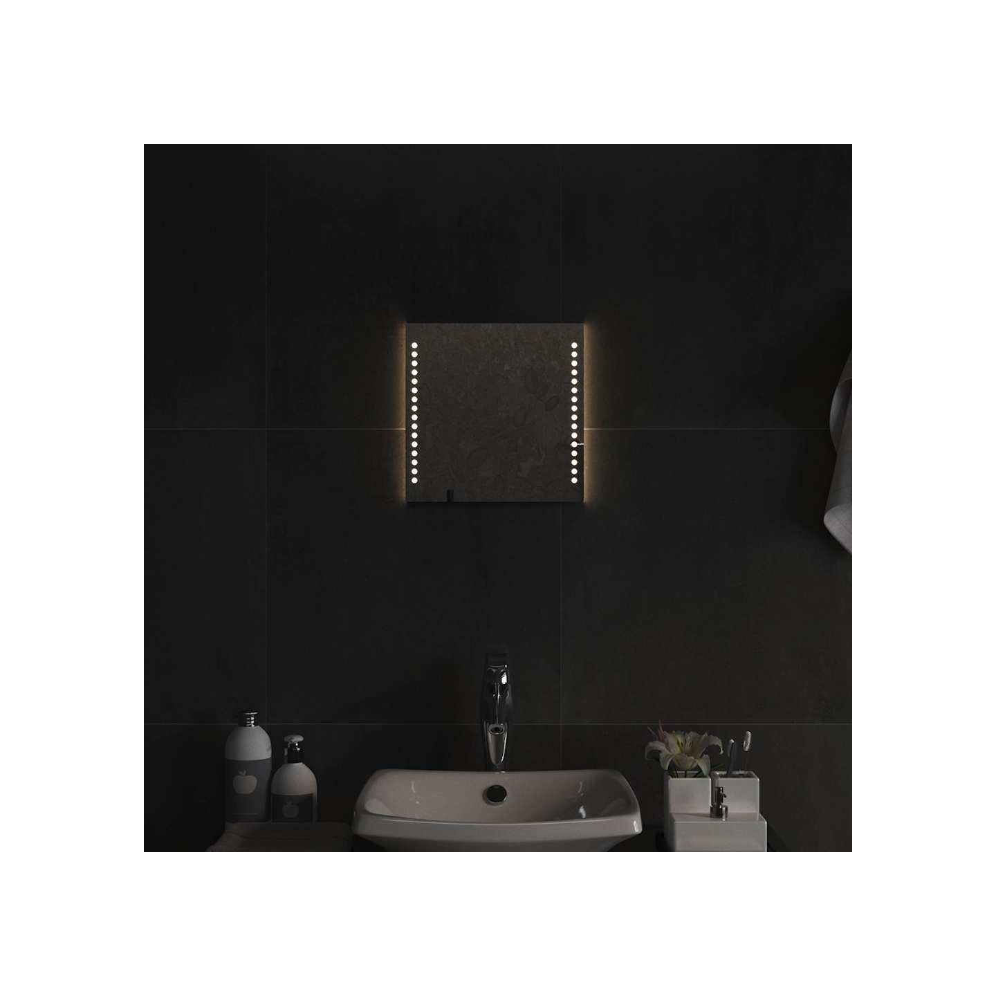 Miroir de salle de bain à LED 30x30 cm