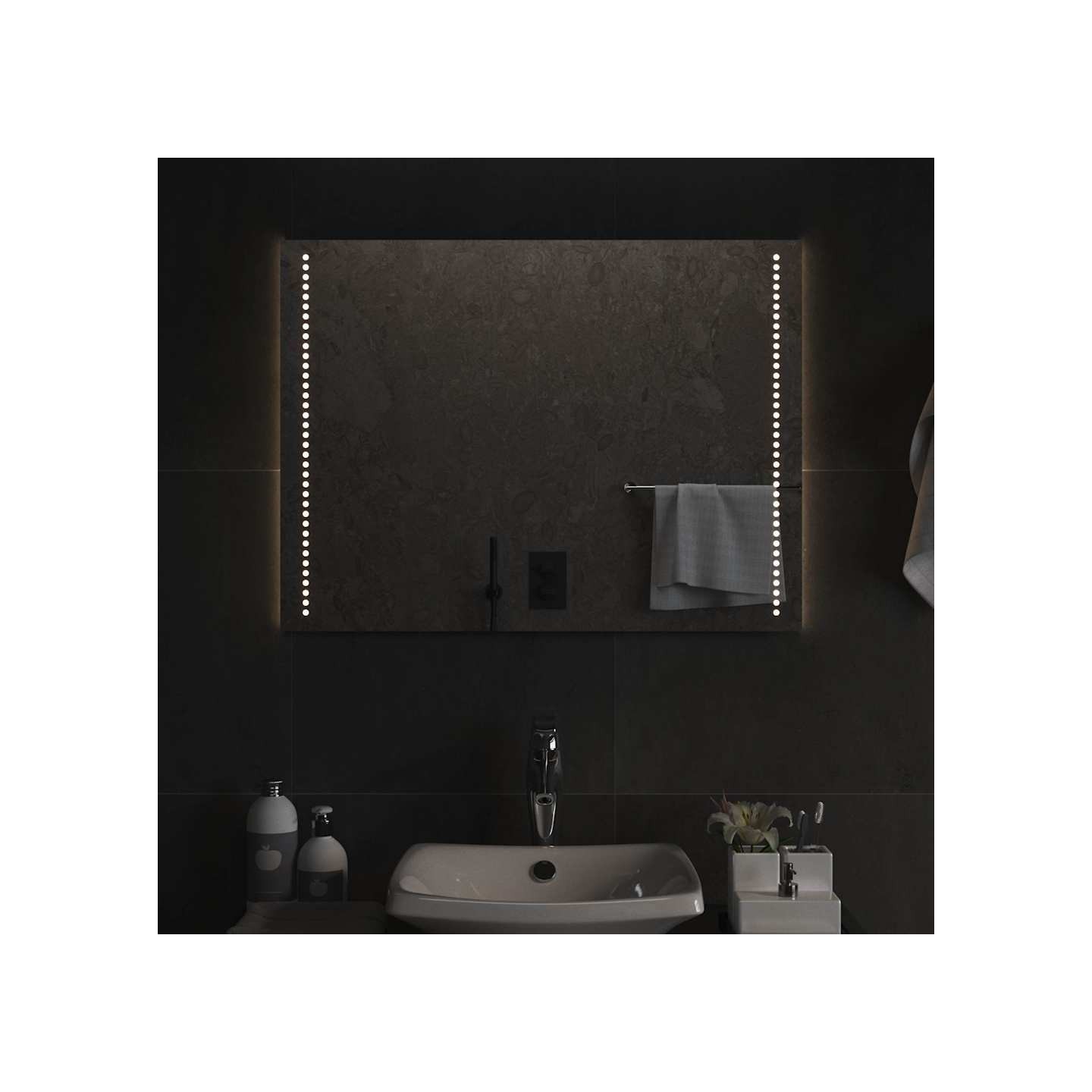 Miroir de salle de bain à LED 80x60 cm