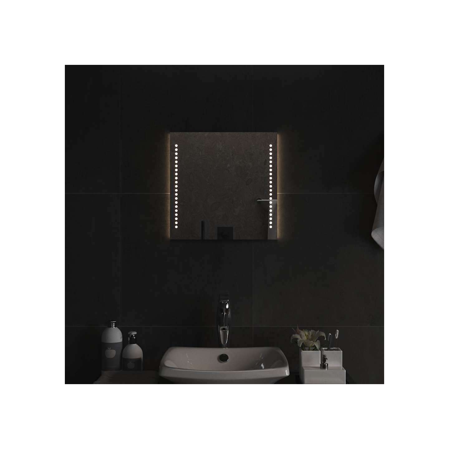 Miroir de salle de bain à LED 40x40 cm