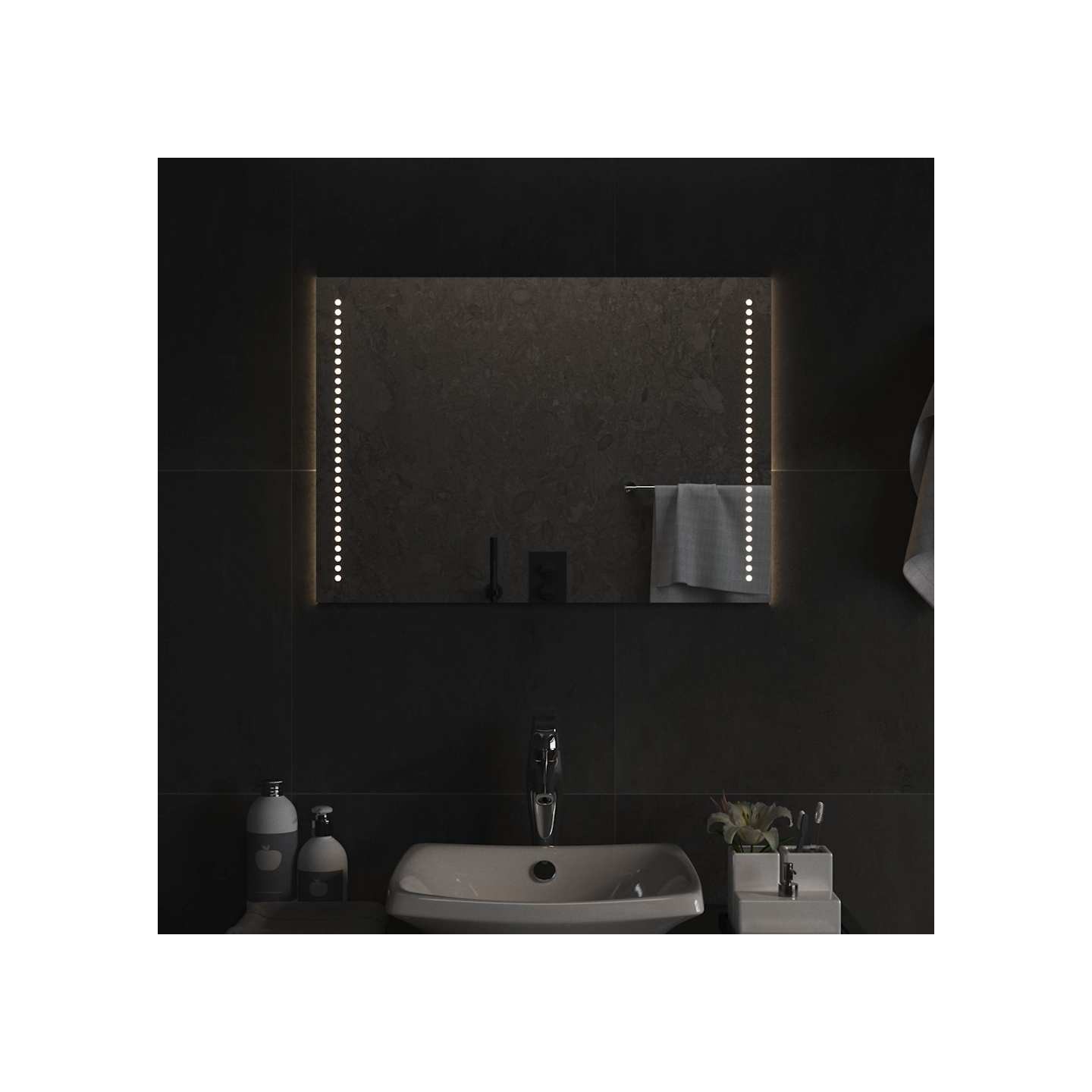 Miroir de salle de bain à LED 70x50 cm