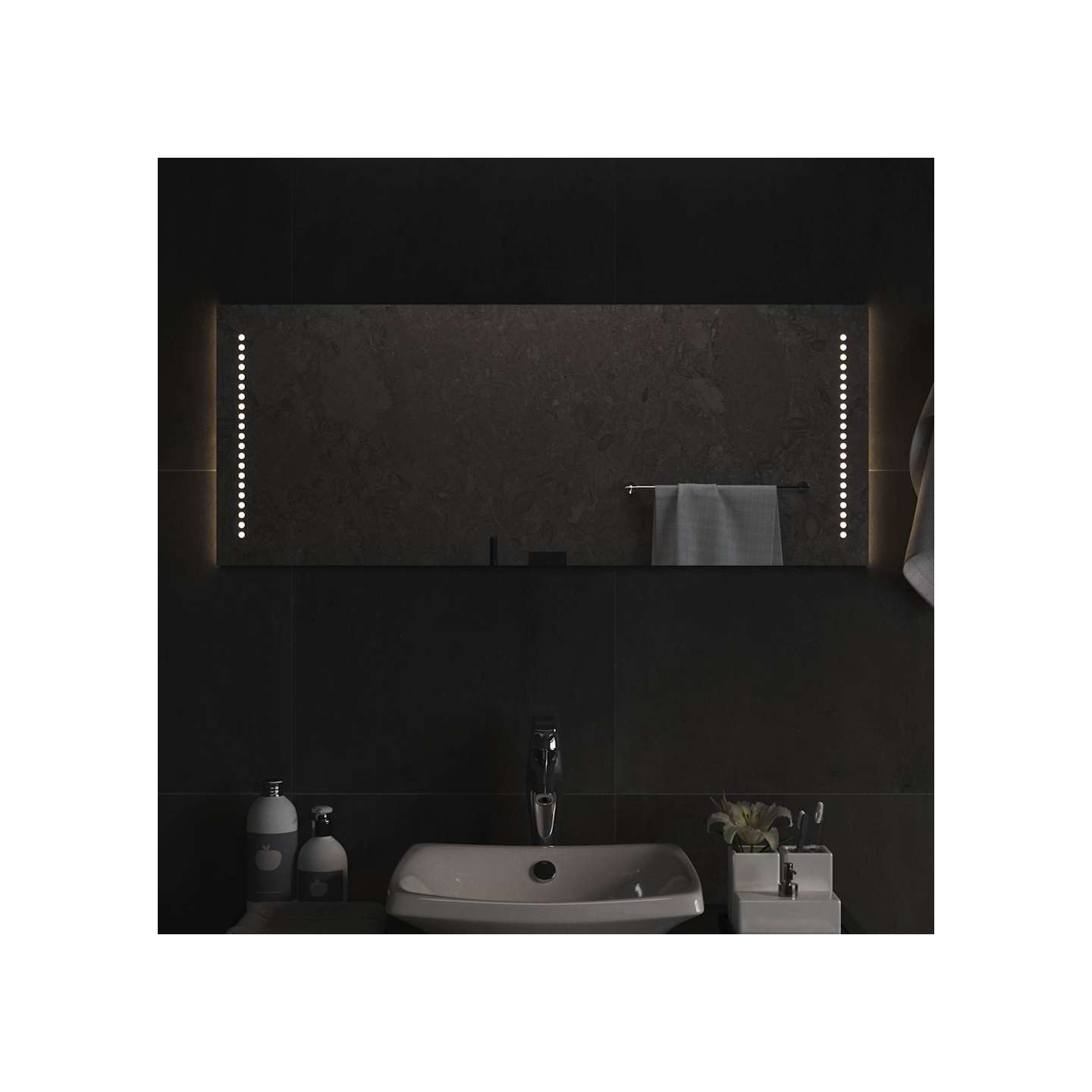 Miroir de salle de bain à LED 100x40 cm