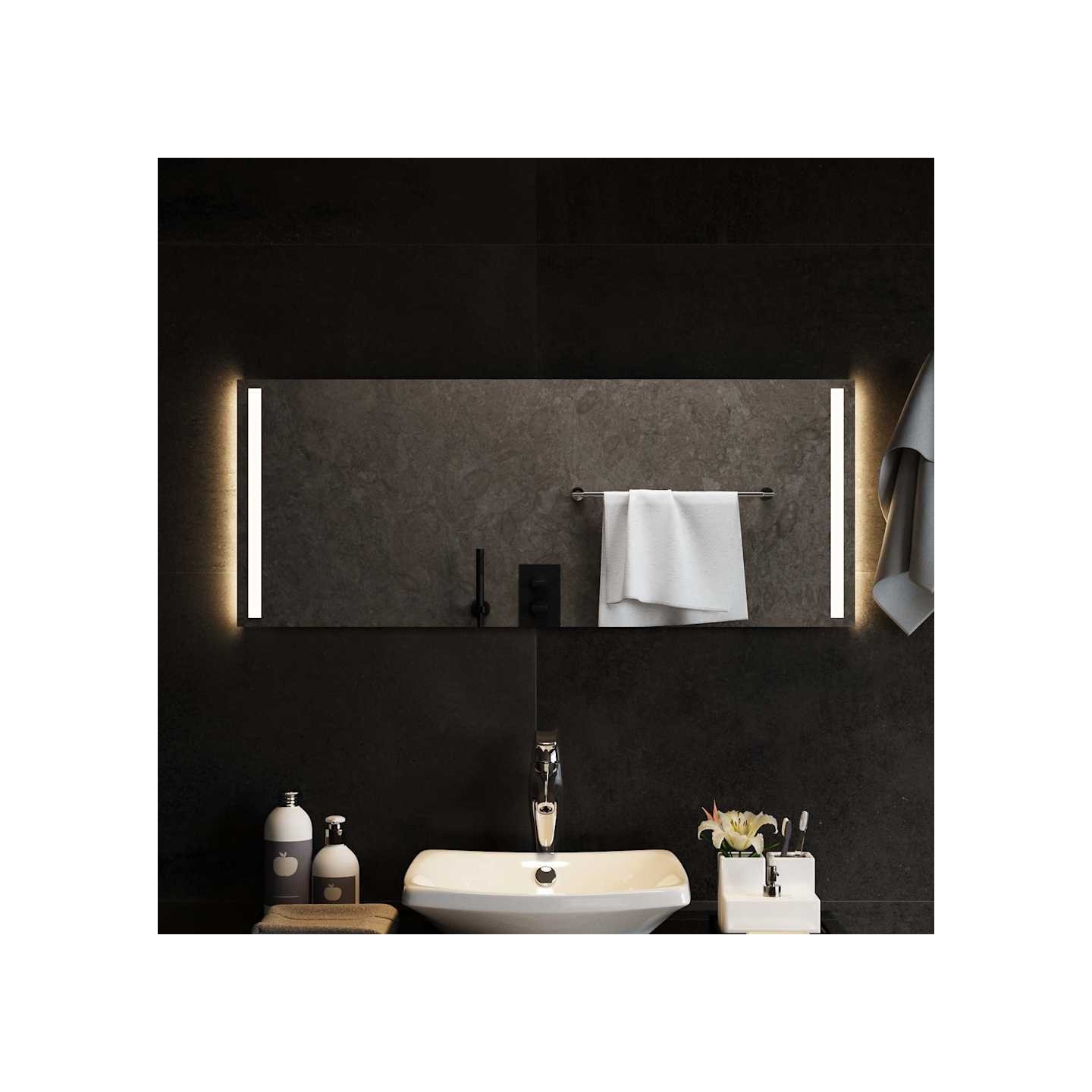 Miroir de salle de bain à LED 100x40 cm