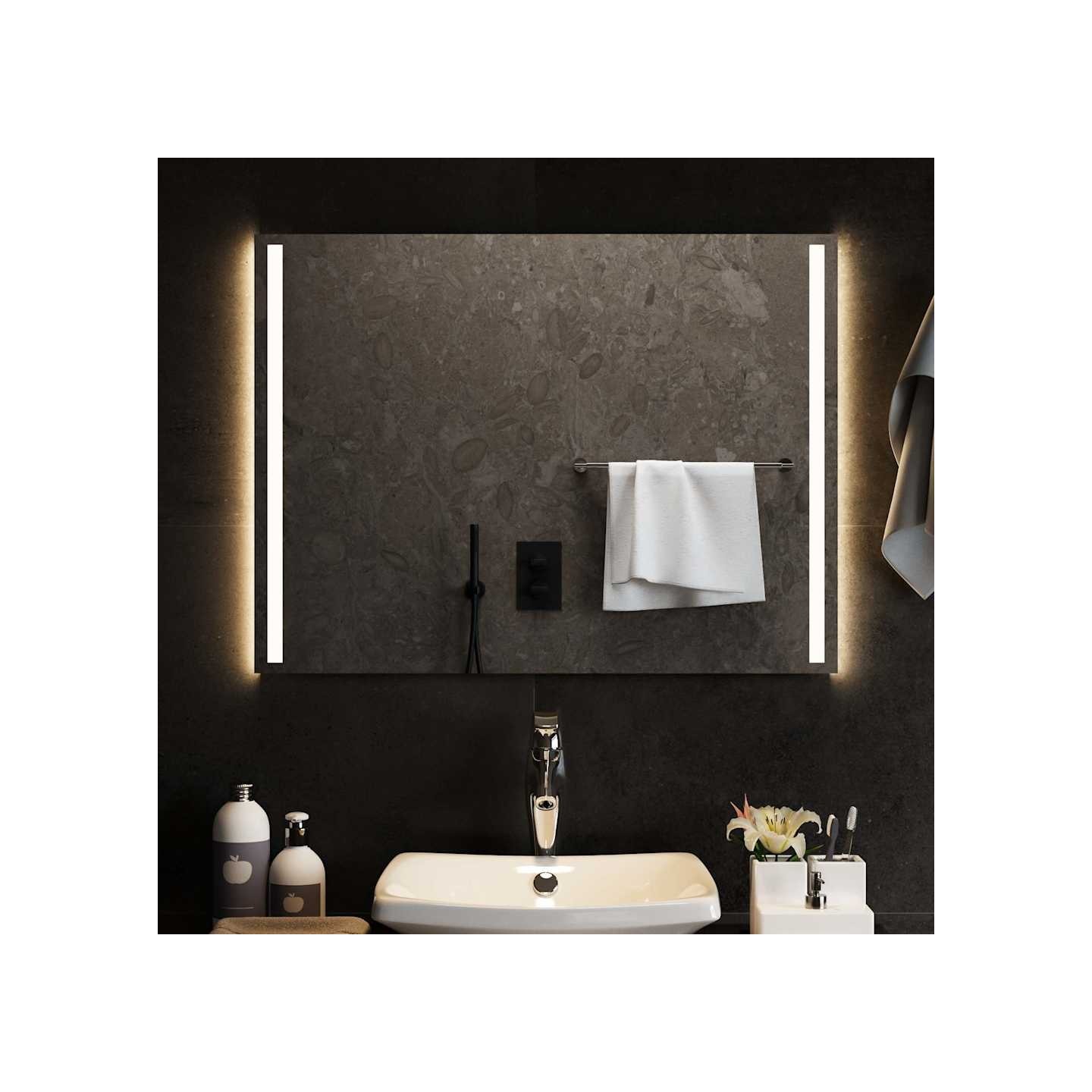 Miroir de salle de bain à LED 80x60 cm