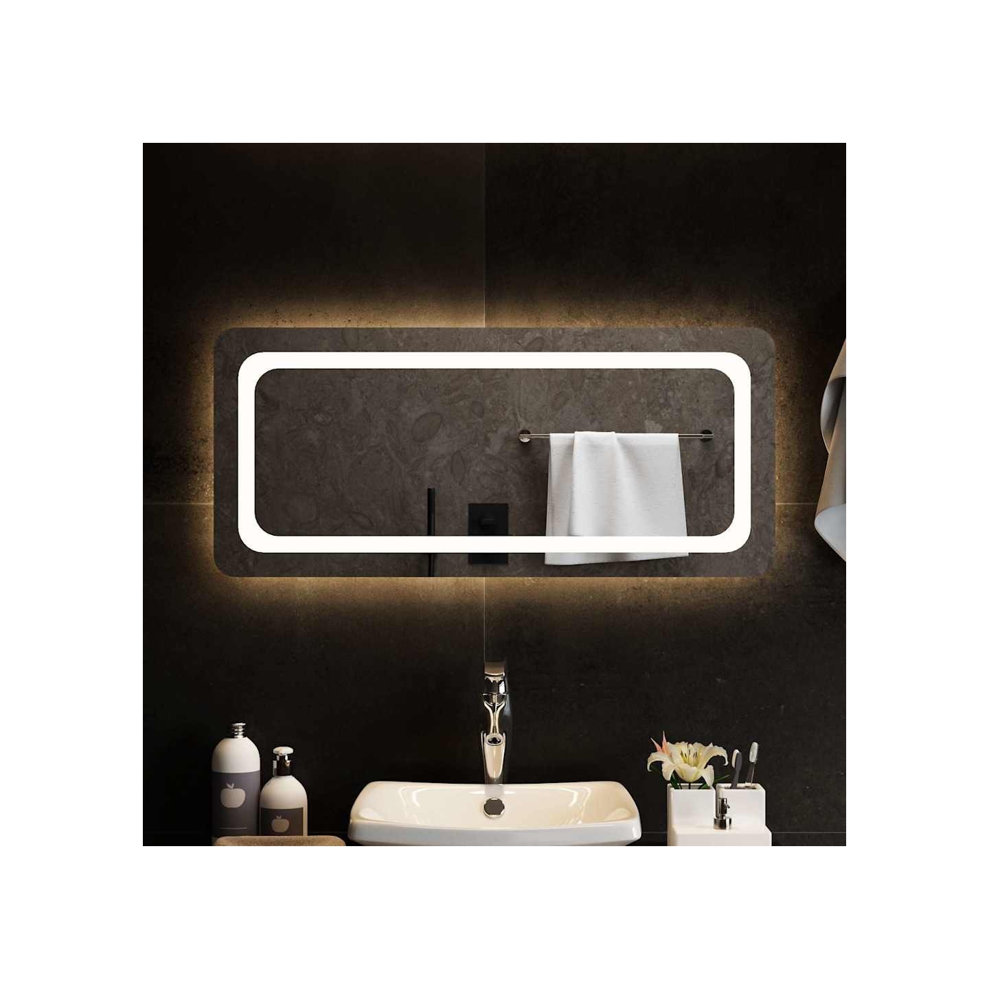 Miroir de salle de bain à LED 90x40 cm