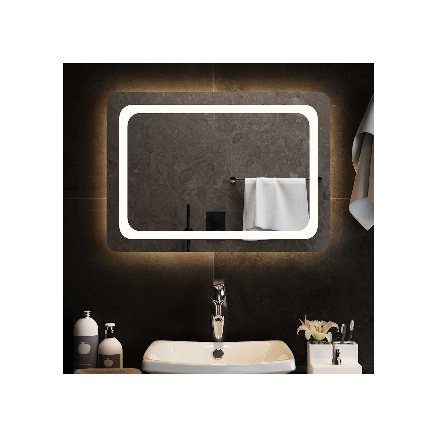 Miroir de salle de bain à LED 70x50 cm