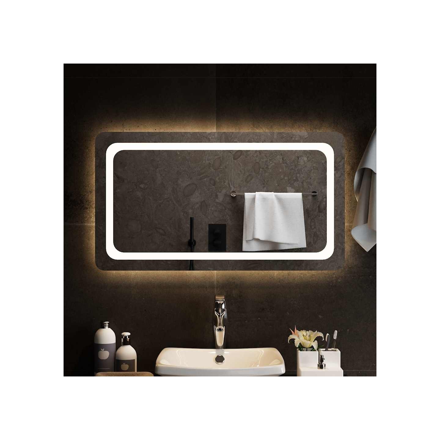 Miroir de salle de bain à LED 90x50 cm