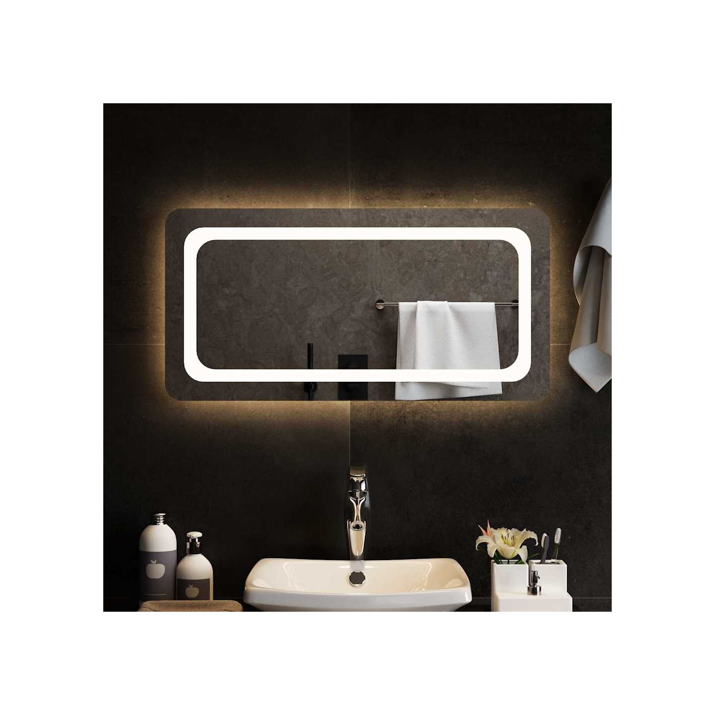 Miroir de salle de bain à LED 80x40 cm