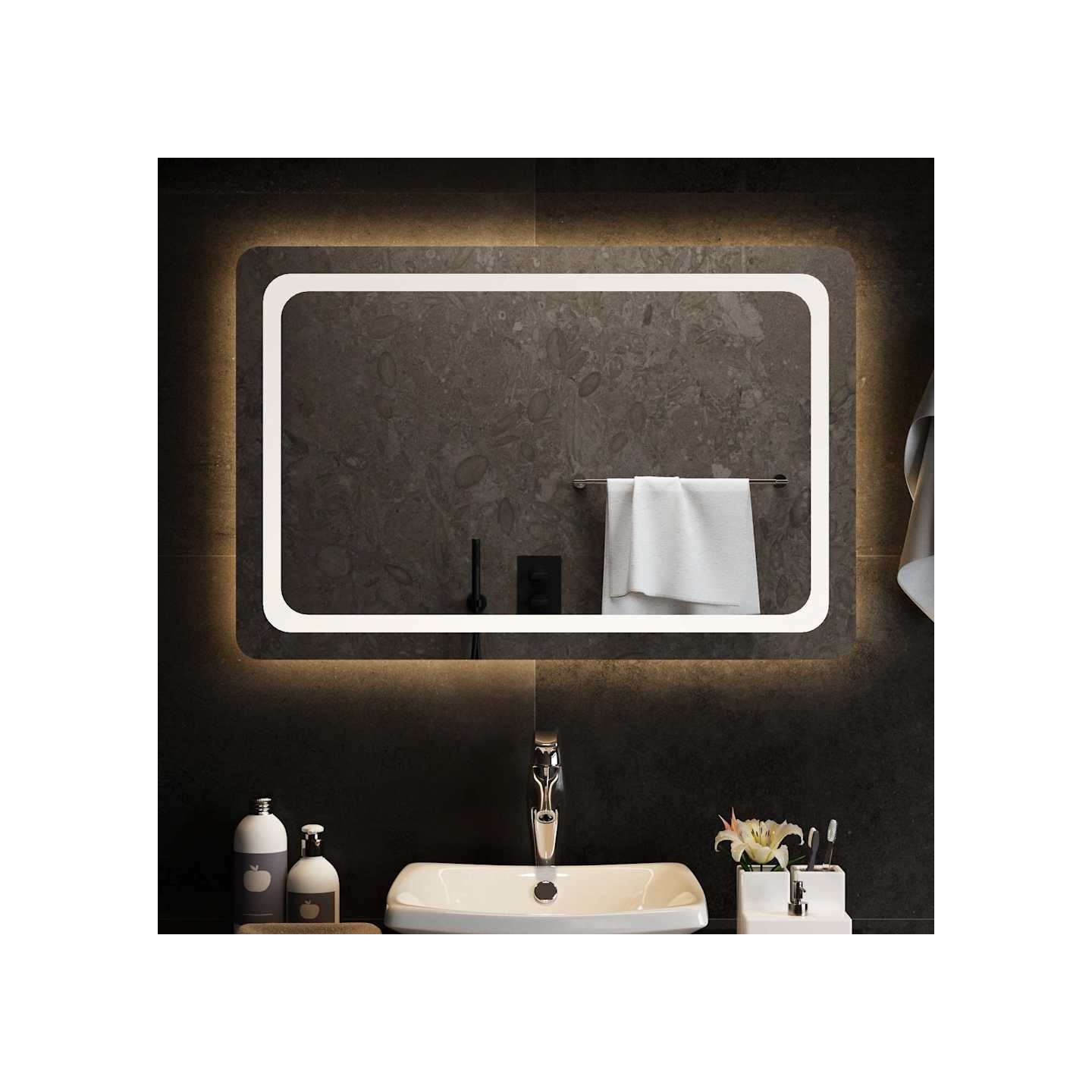 Miroir de salle de bain à LED 90x60 cm