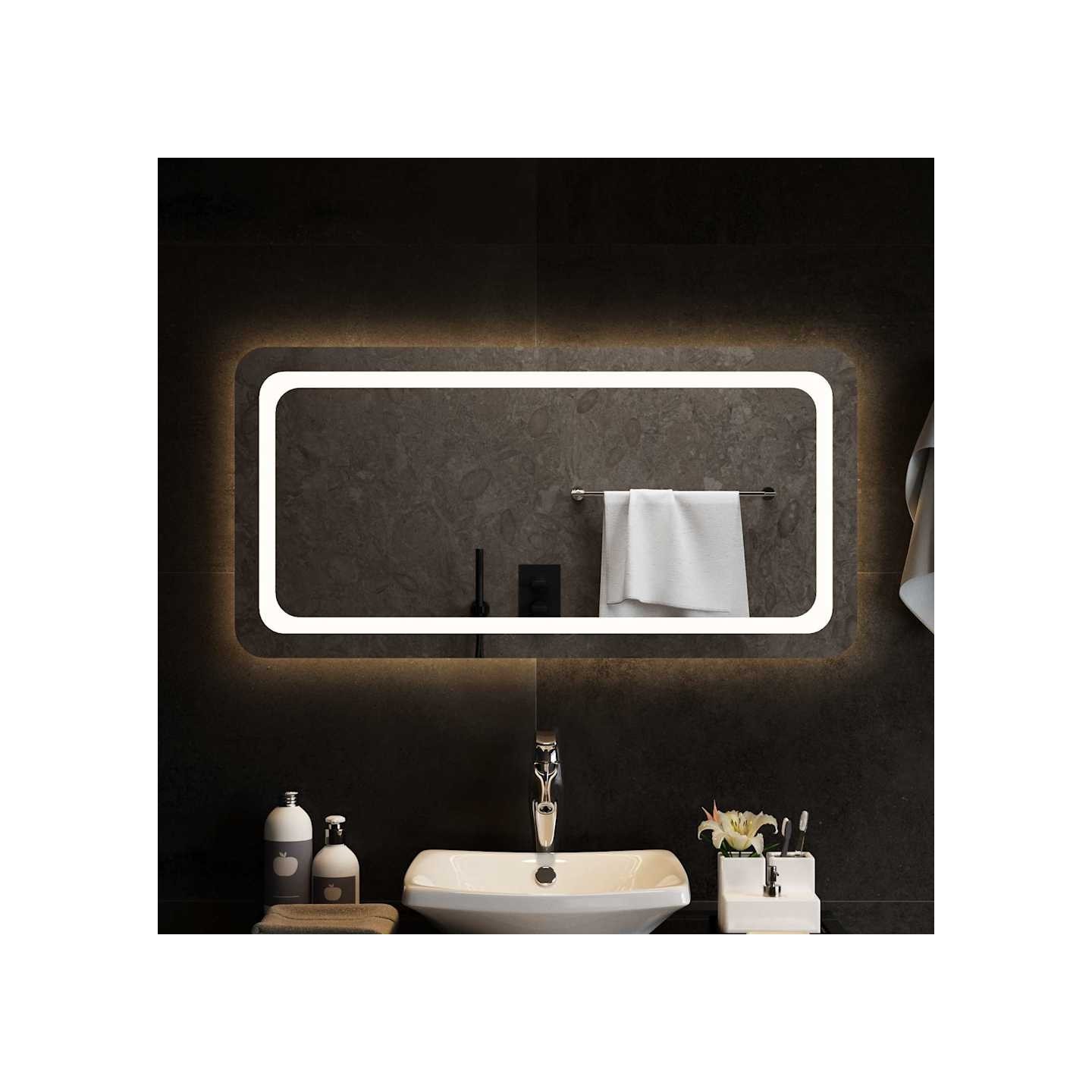Miroir de salle de bain à LED 100x50 cm