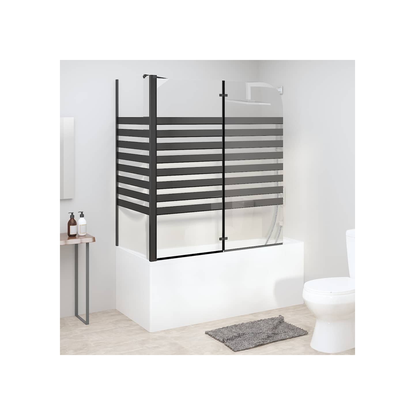 Cabine de douche à rayures 120x68x130 cm Verre trempé
