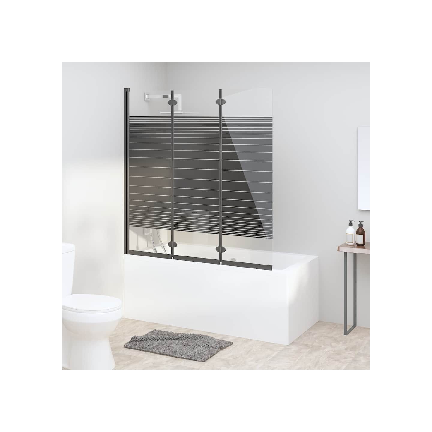 Cabine de douche pliable 3 panneaux 130x130 cm ESG Noir