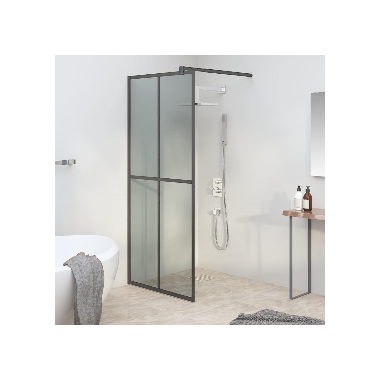 Écran de douche 90x195 cm Verre trempé foncé