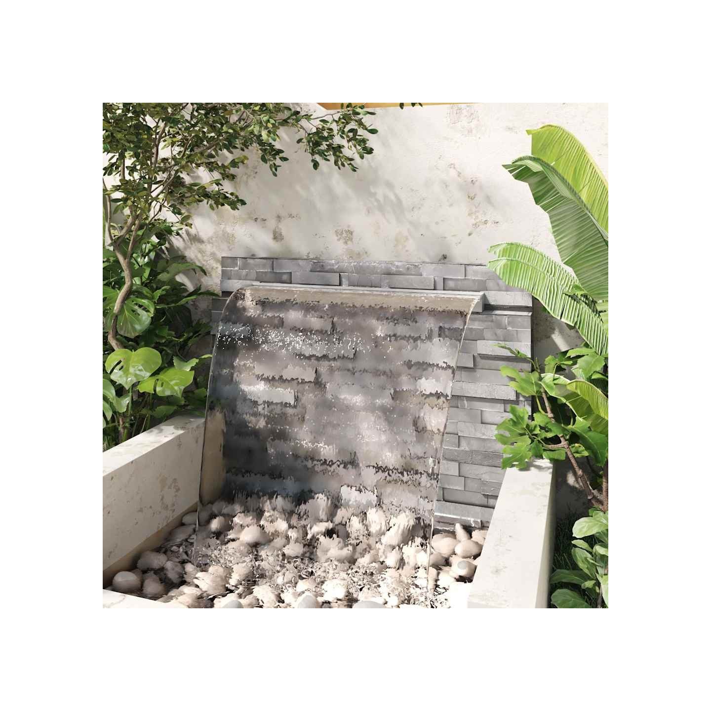 Lame d'eau rectangulaire pour piscine acier inoxydable 110 cm