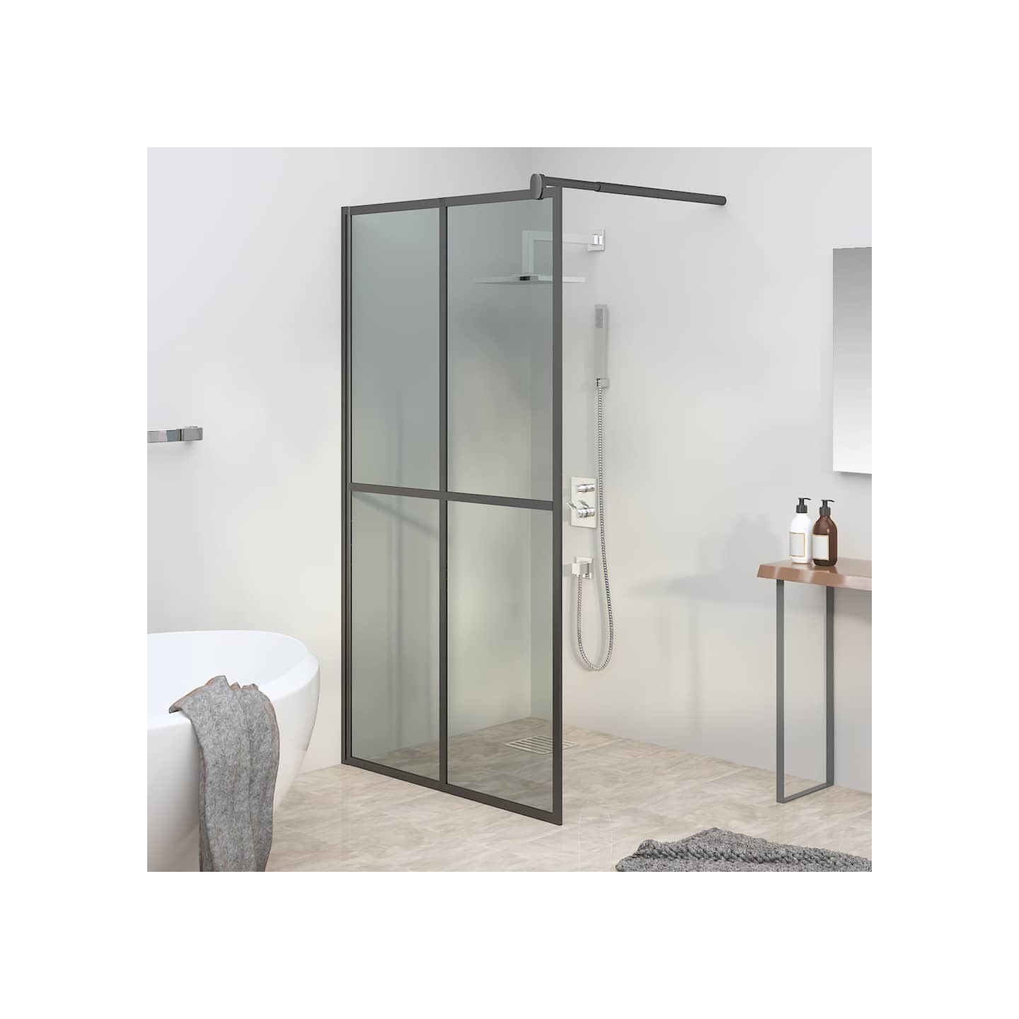 Écran de douche 100x195 cm Verre trempé foncé