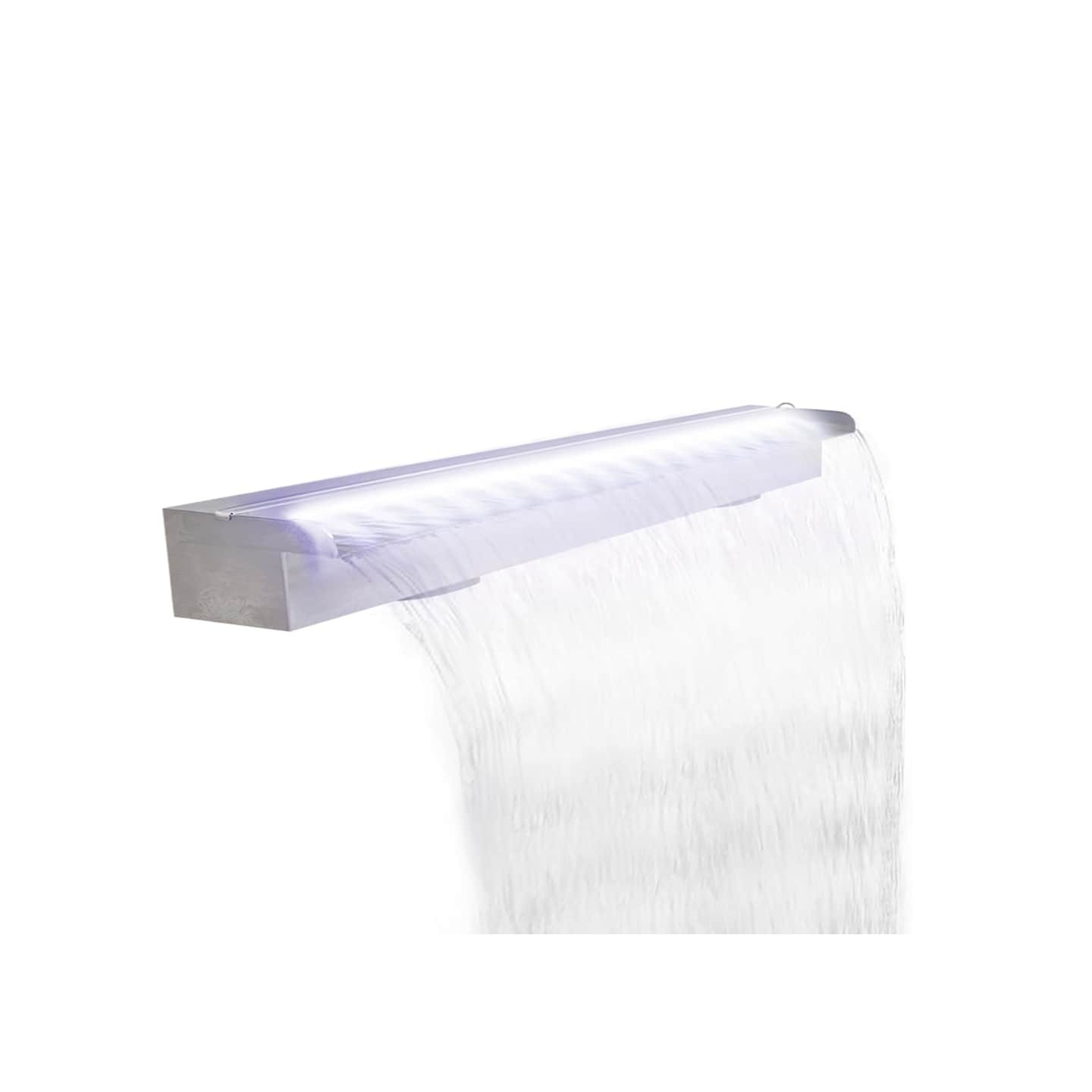 Lame de cascade de piscine avec LED acier inoxydable 110 cm