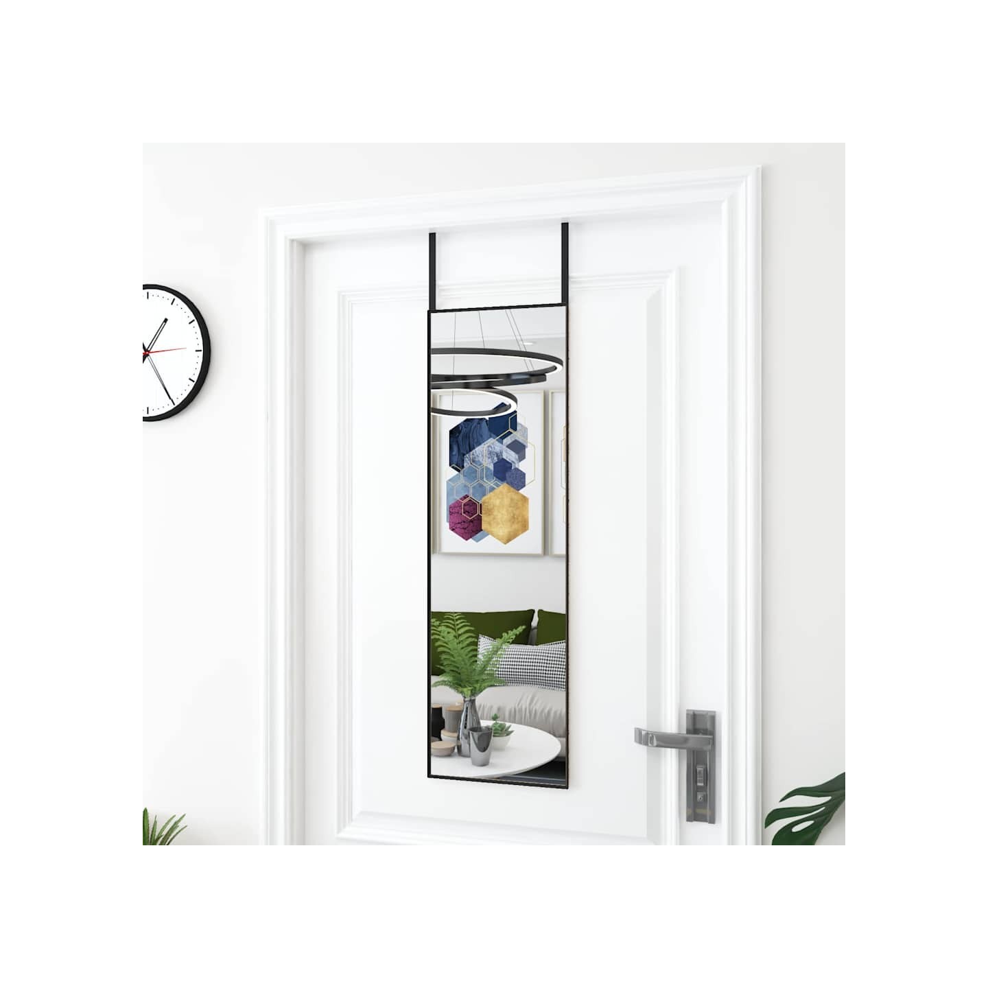 Miroir de porte Noir 30x100 cm Verre et aluminium