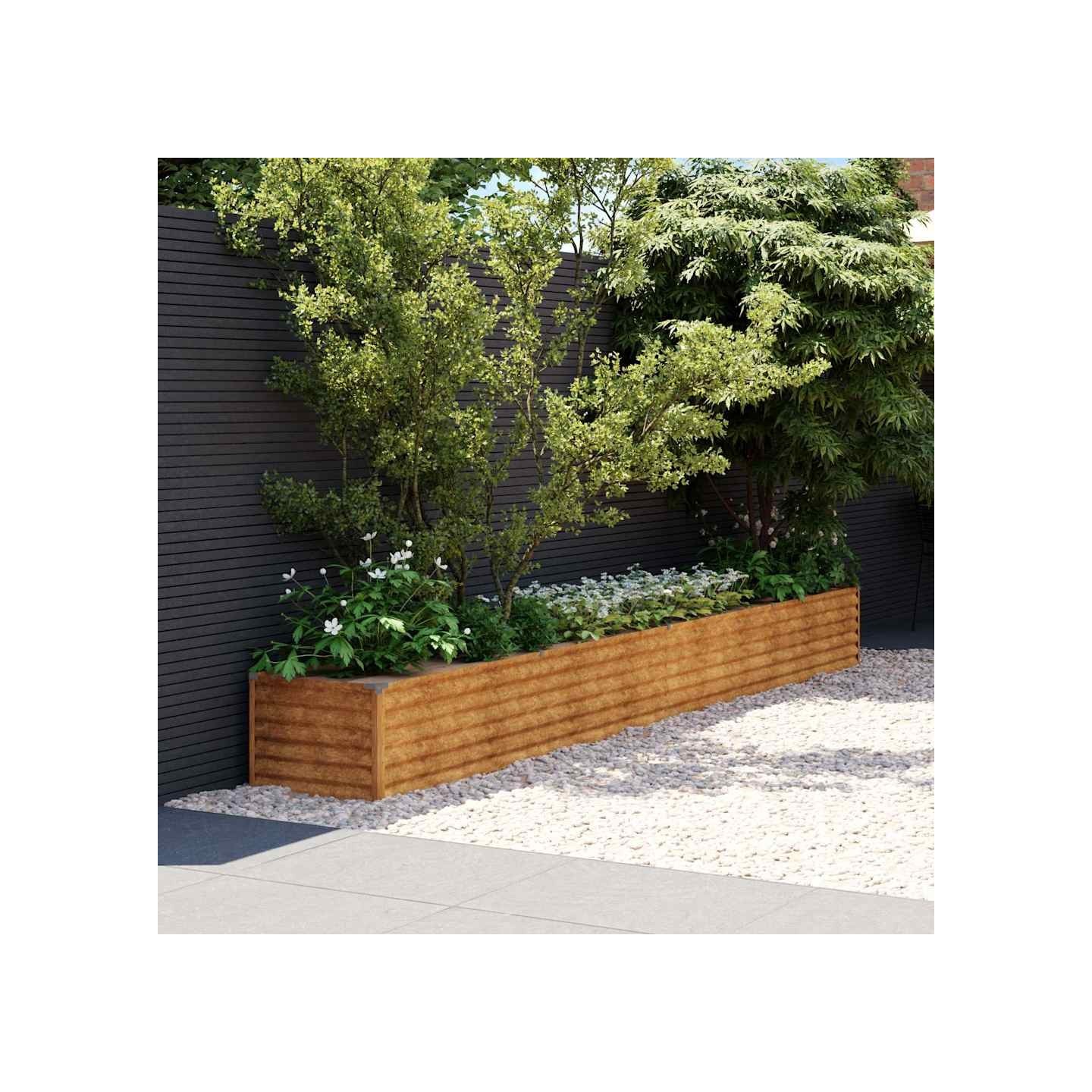 Jardinière surélevée 386 x 50 x 36 cm Acier Corten
