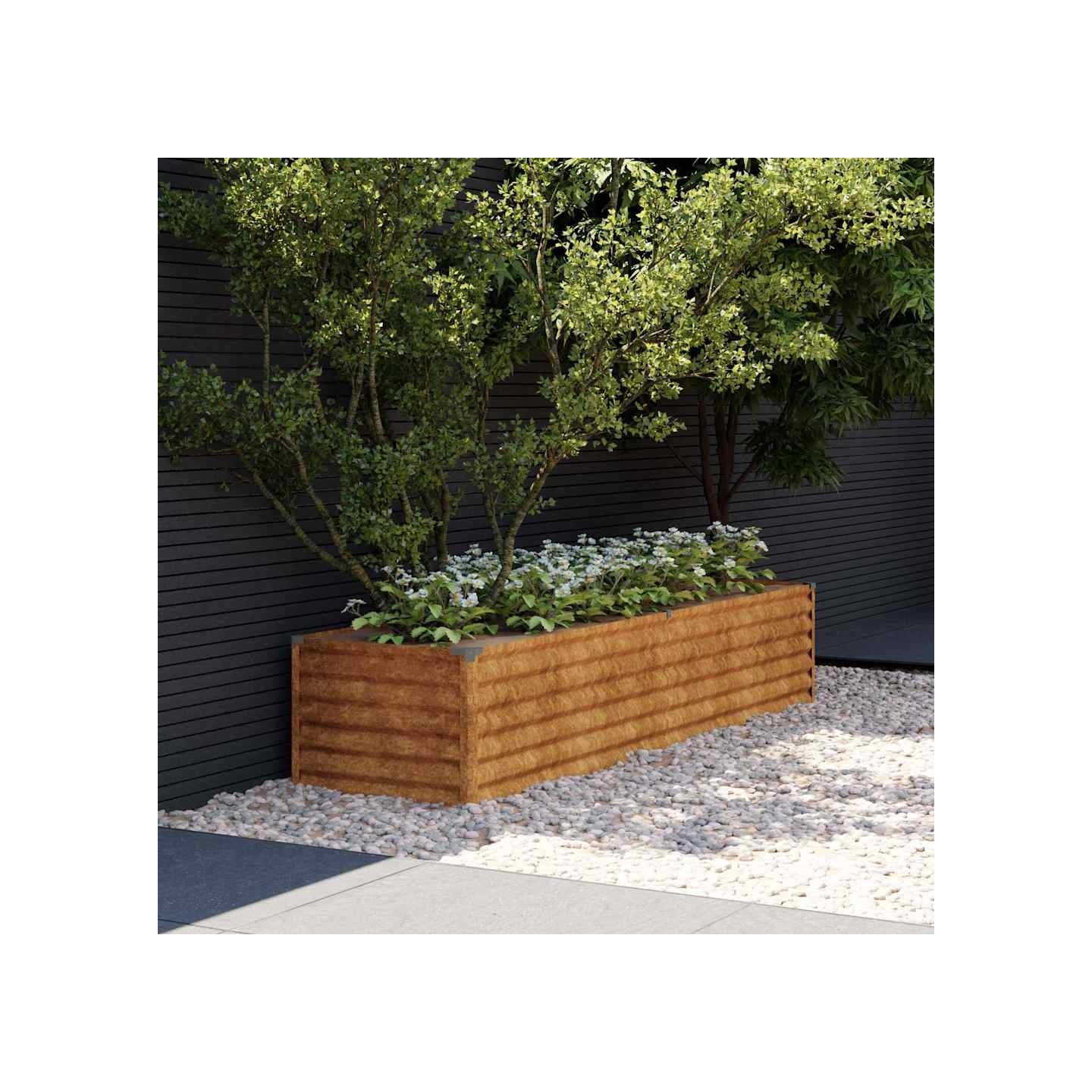 Jardinière surélevée 194 x 50 x 36 cm Acier Corten